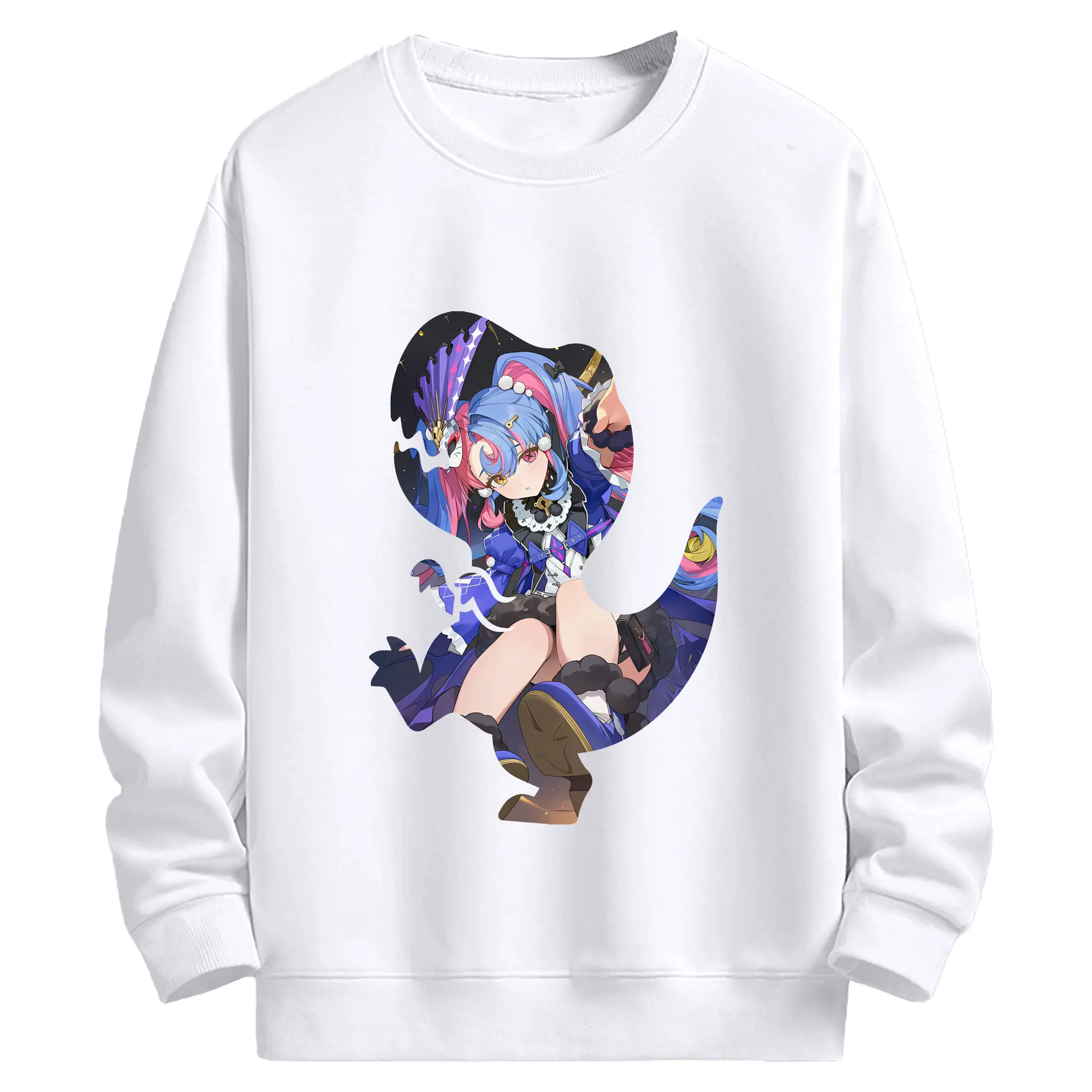 鳴潮 グッズ ロココ - 高品質 クルーネック スウェット ・ コットン59％ ポリエステル41％ ・ ユニセックス 長袖 トレーナー ・ カジュアル デイリー スポーツ 散歩用