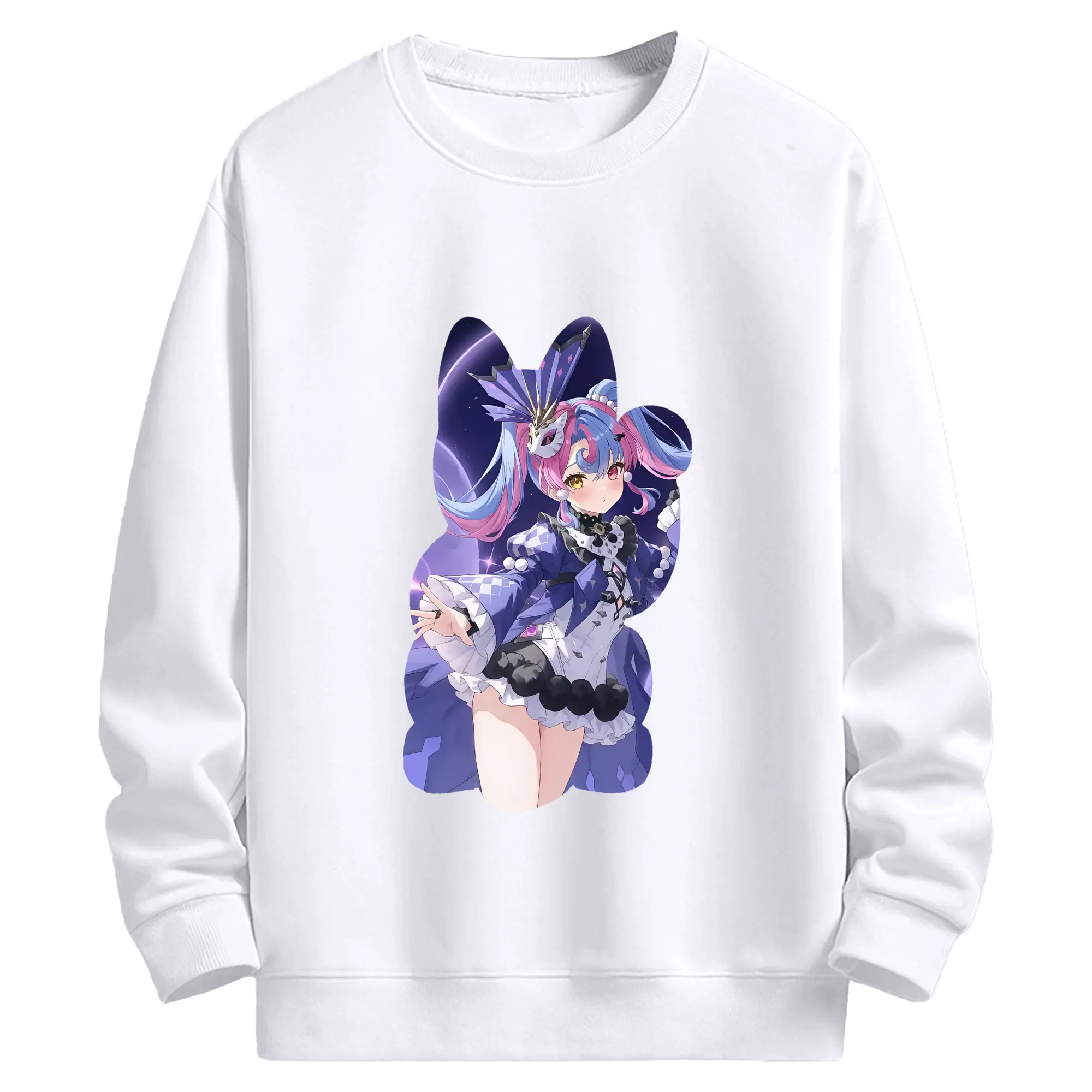 鳴潮 グッズ ロココ - 高品質 クルーネック スウェット ・ コットン59％ ポリエステル41％ ・ ユニセックス 長袖 トレーナー ・ カジュアル デイリー スポーツ 散歩用