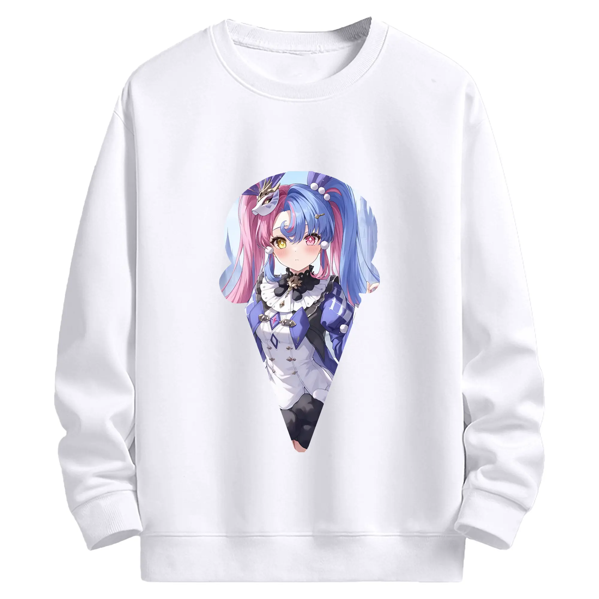 鳴潮 グッズ ロココ - 高品質 クルーネック スウェット ・ コットン59％ ポリエステル41％ ・ ユニセックス 長袖 トレーナー ・ カジュアル デイリー スポーツ 散歩用