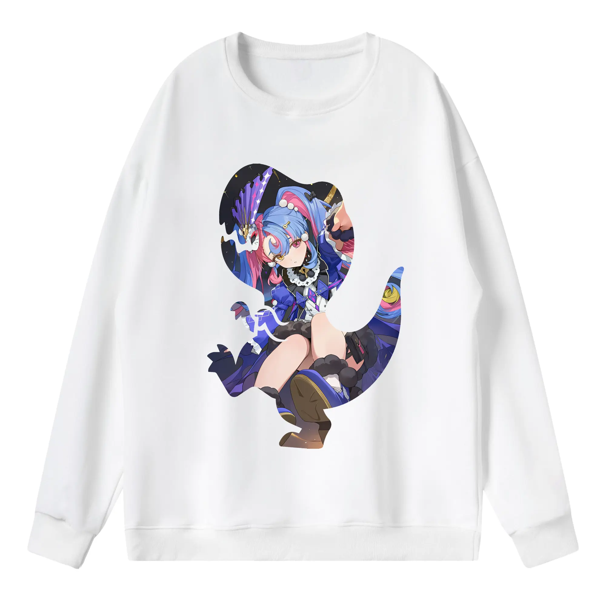 鳴潮 グッズ ロココ - 薄手 クルーネック スウェット 裏毛260g · ポリエステル 春秋向け カジュアル 男女兼用 · トレーナー デイリー スポーツ 散歩に最適