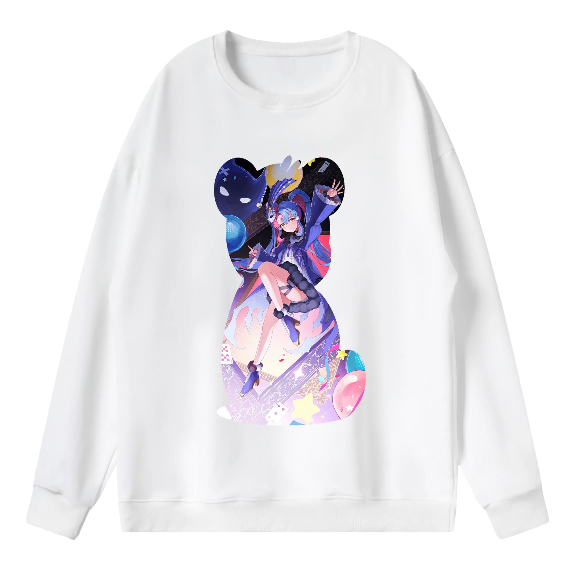 鳴潮 グッズ ロココ - 薄手 クルーネック スウェット 裏毛260g · ポリエステル 春秋向け カジュアル 男女兼用 · トレーナー デイリー スポーツ 散歩に最適