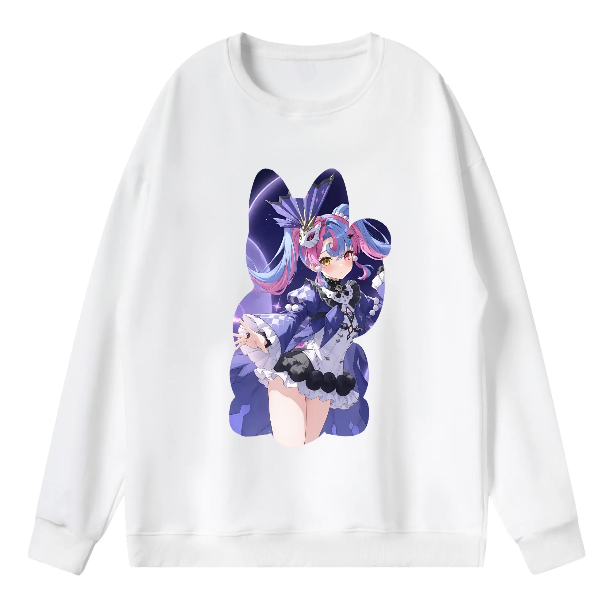 鳴潮 グッズ ロココ - 薄手 クルーネック スウェット 裏毛260g · ポリエステル 春秋向け カジュアル 男女兼用 · トレーナー デイリー スポーツ 散歩に最適