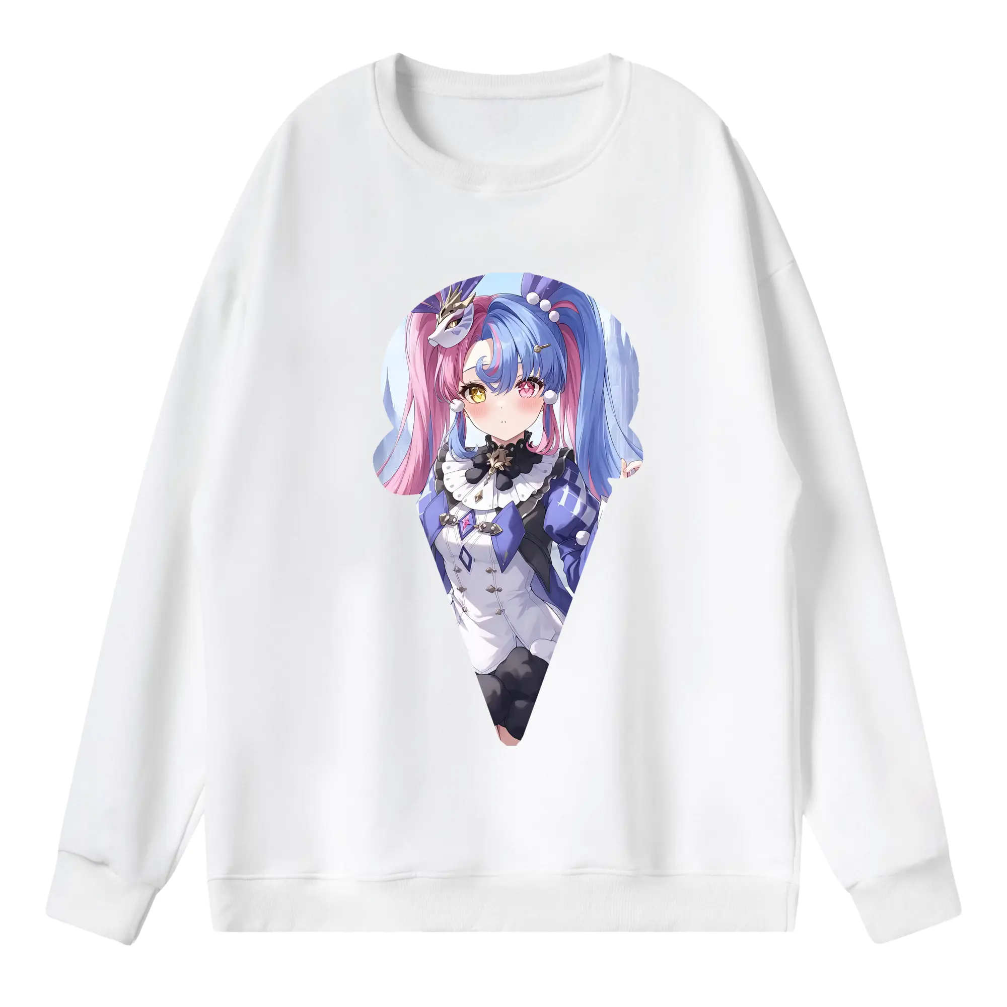 鳴潮 グッズ ロココ - 薄手 クルーネック スウェット 裏毛260g · ポリエステル 春秋向け カジュアル 男女兼用 · トレーナー デイリー スポーツ 散歩に最適