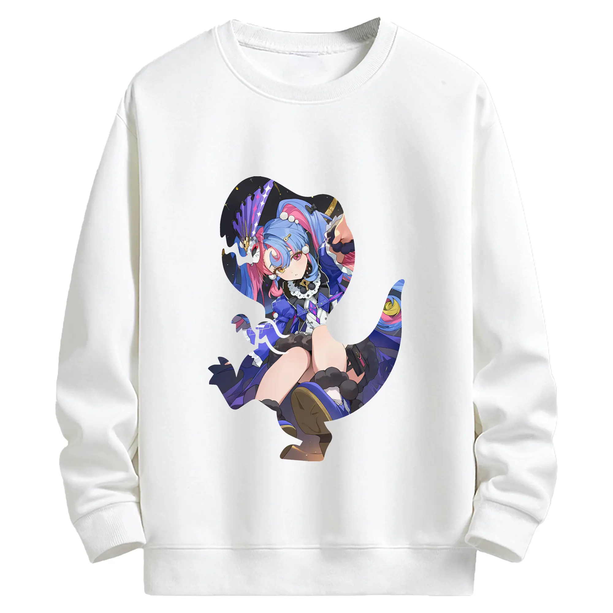 鳴潮 グッズ ロココ - キッズ クルーネックスウェットシャツ ・ フロントプリント ・ 綿80％ ポリエステル20％ ・ 快適 通学 スポーツ 日常使い お散歩用