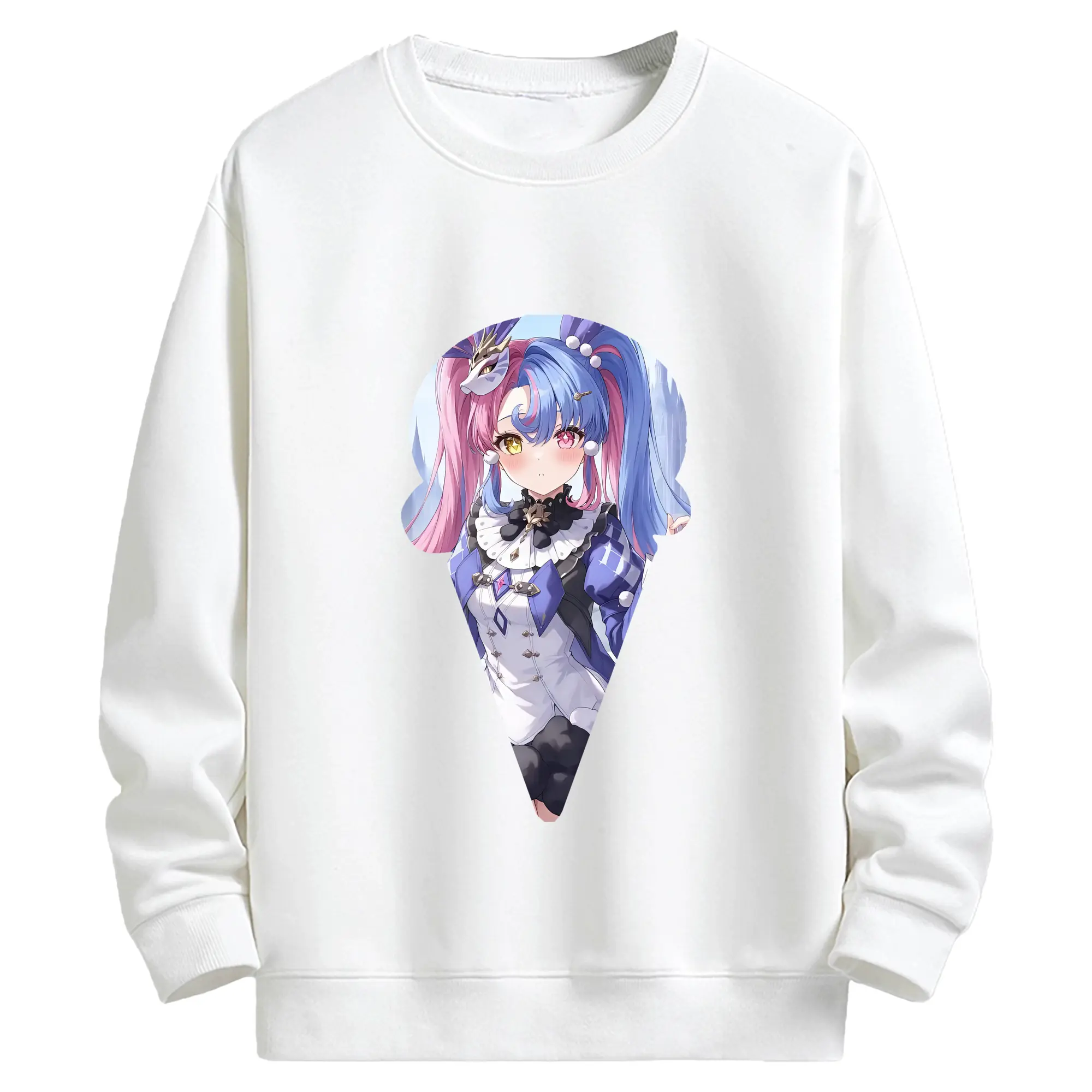 鳴潮 グッズ ロココ - キッズ クルーネックスウェットシャツ ・ フロントプリント ・ 綿80％ ポリエステル20％ ・ 快適 通学 スポーツ 日常使い お散歩用