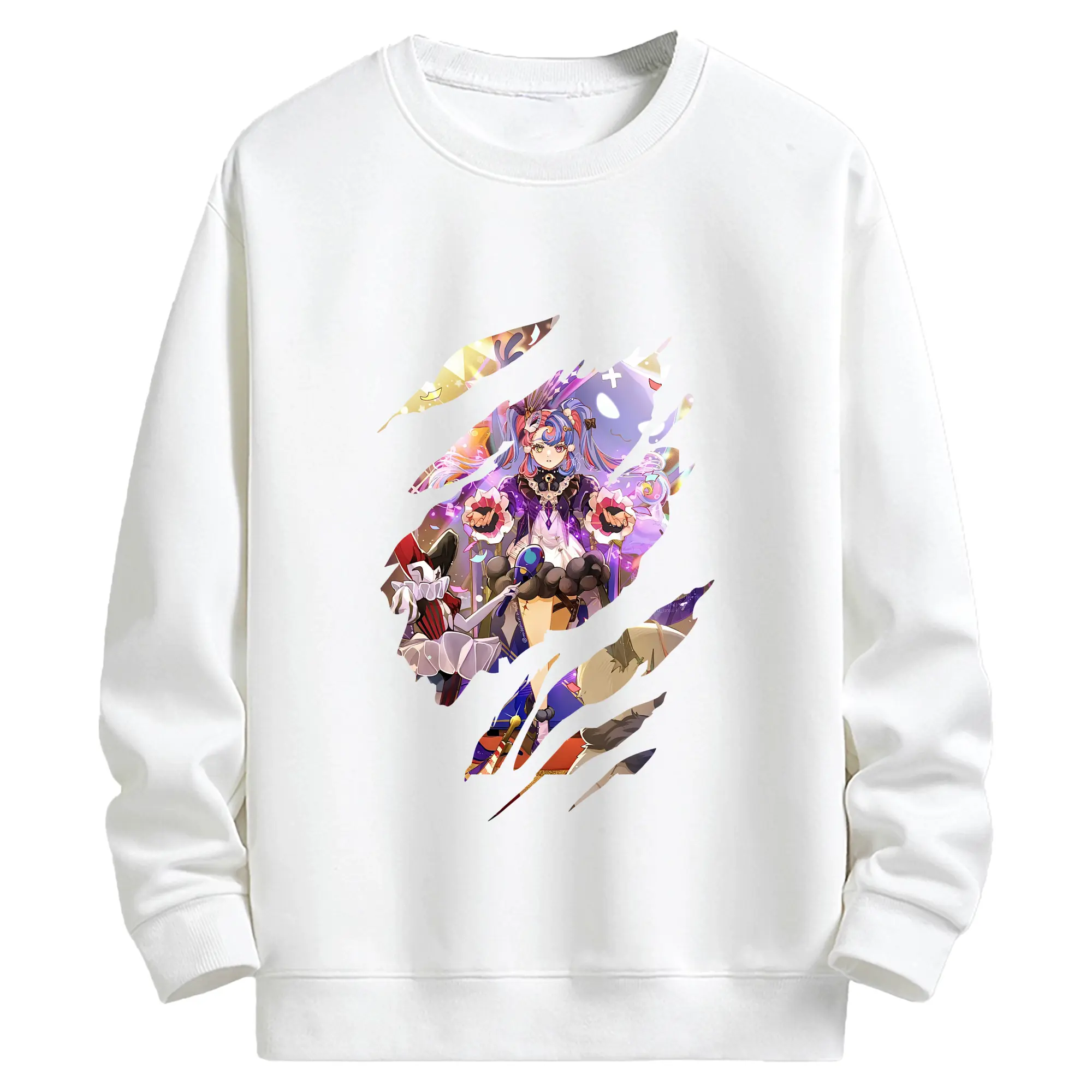 鳴潮 グッズ ロココ - キッズ クルーネックスウェットシャツ ・ フロントプリント ・ 綿80％ ポリエステル20％ ・ 快適 通学 スポーツ 日常使い お散歩用