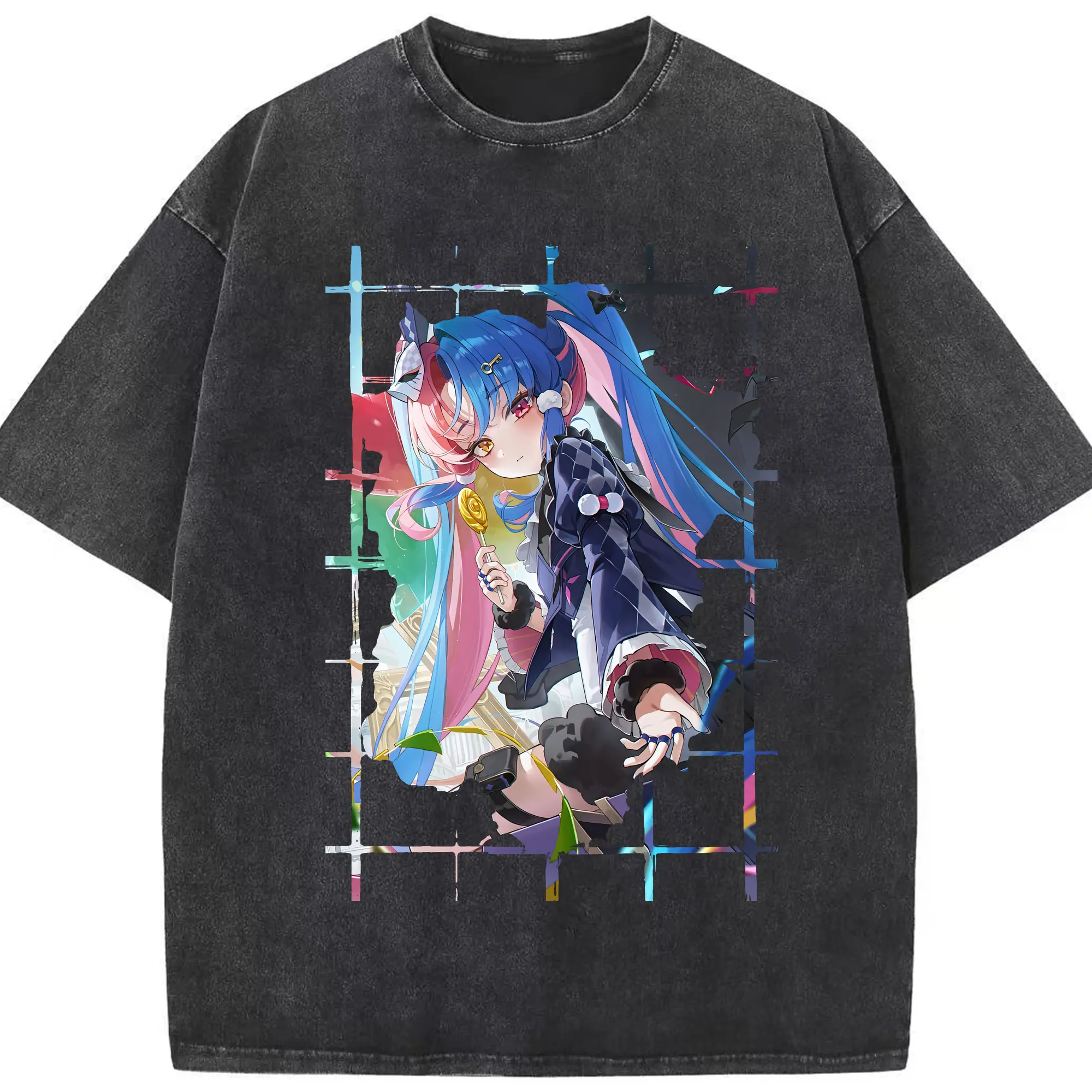 鳴潮 グッズ ロココ - 綿100％ ヴィンテージ風 半袖Tシャツ ・ フロントプリント ・ 柔らか肌触り ・ 通気性 快適 ・ スポーツ カジュアル 外出用