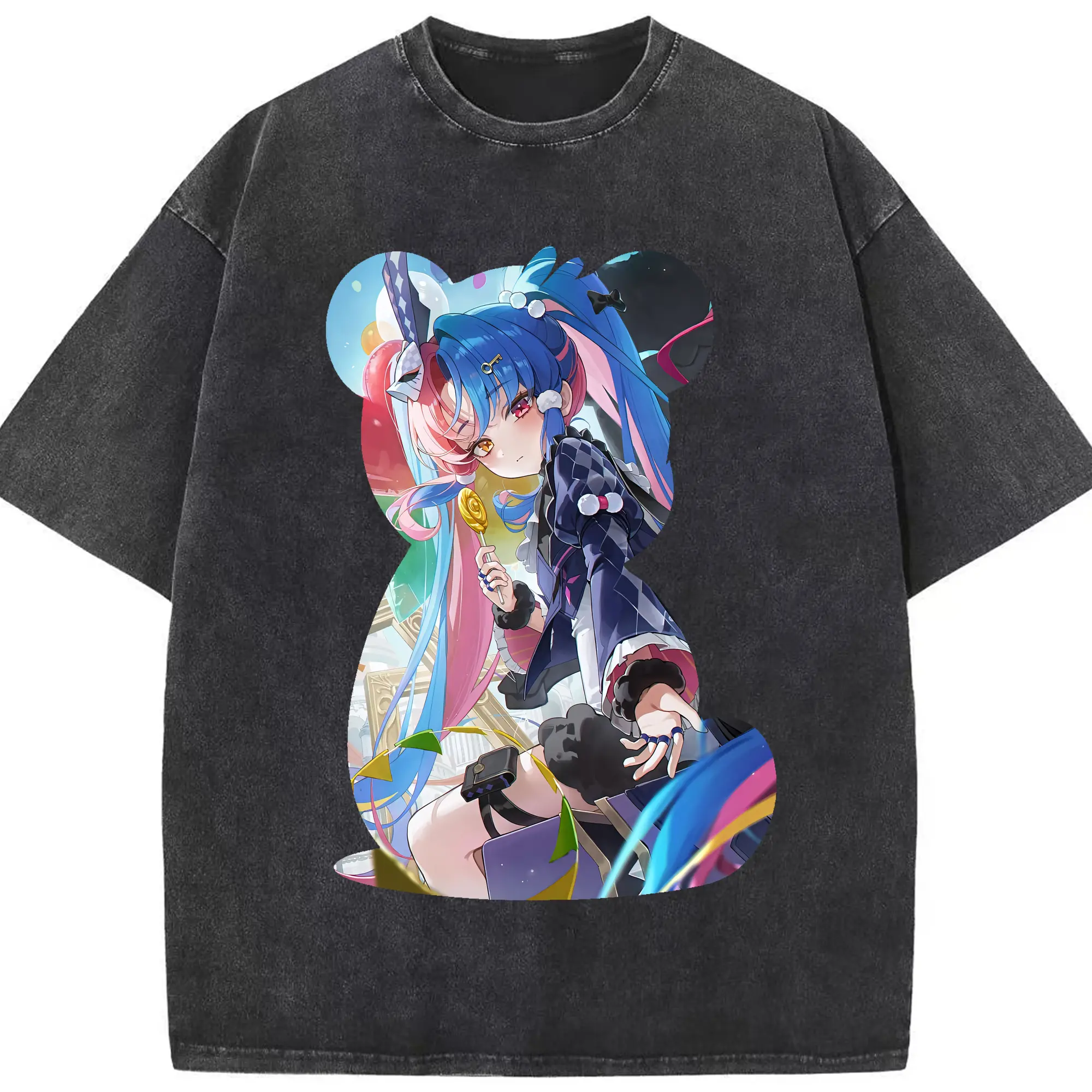 鳴潮 グッズ ロココ - 綿100％ ヴィンテージ風 半袖Tシャツ ・ フロントプリント ・ 柔らか肌触り ・ 通気性 快適 ・ スポーツ カジュアル 外出用