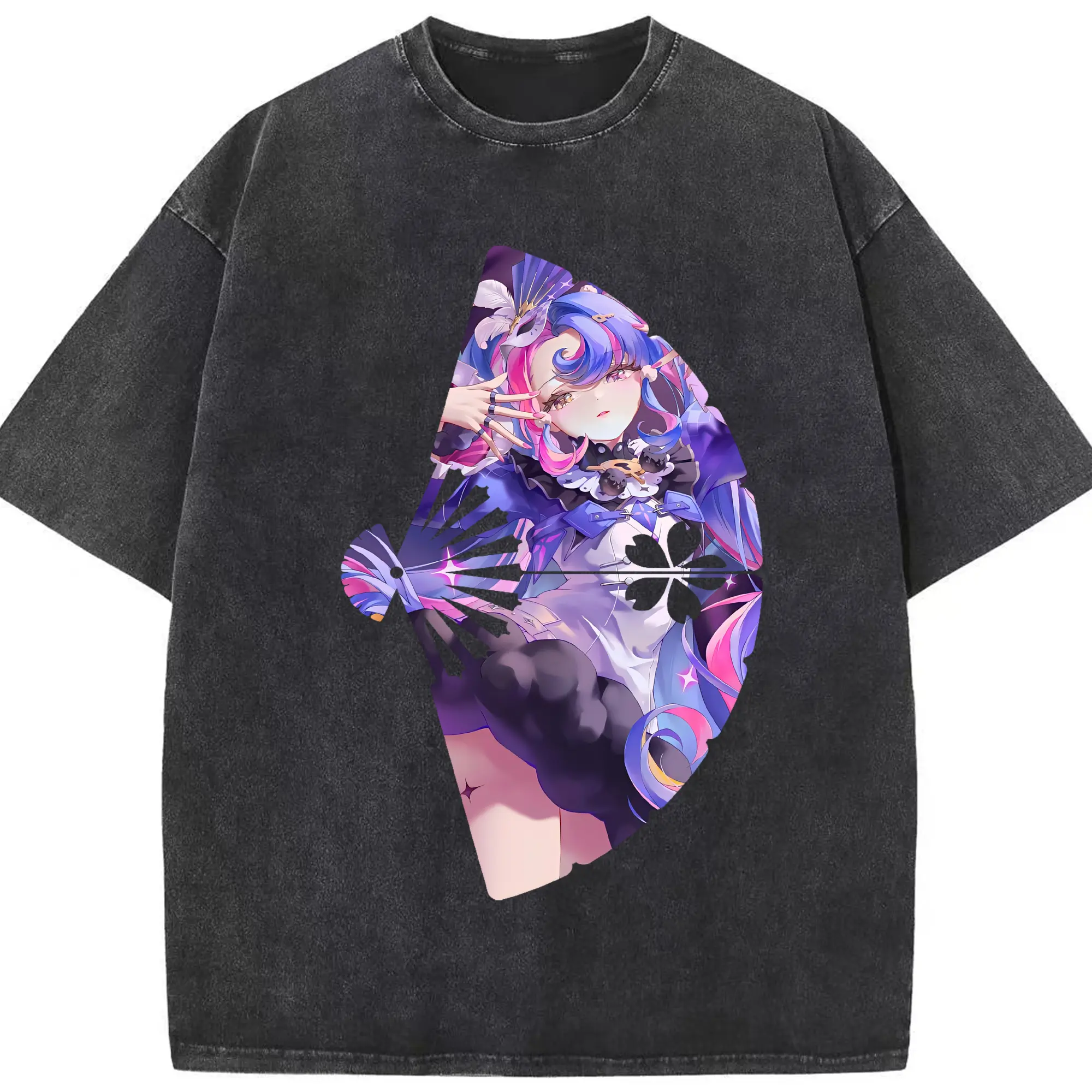 鳴潮 グッズ ロココ - 綿100％ ヴィンテージ風 半袖Tシャツ ・ フロントプリント ・ 柔らか肌触り ・ 通気性 快適 ・ スポーツ カジュアル 外出用