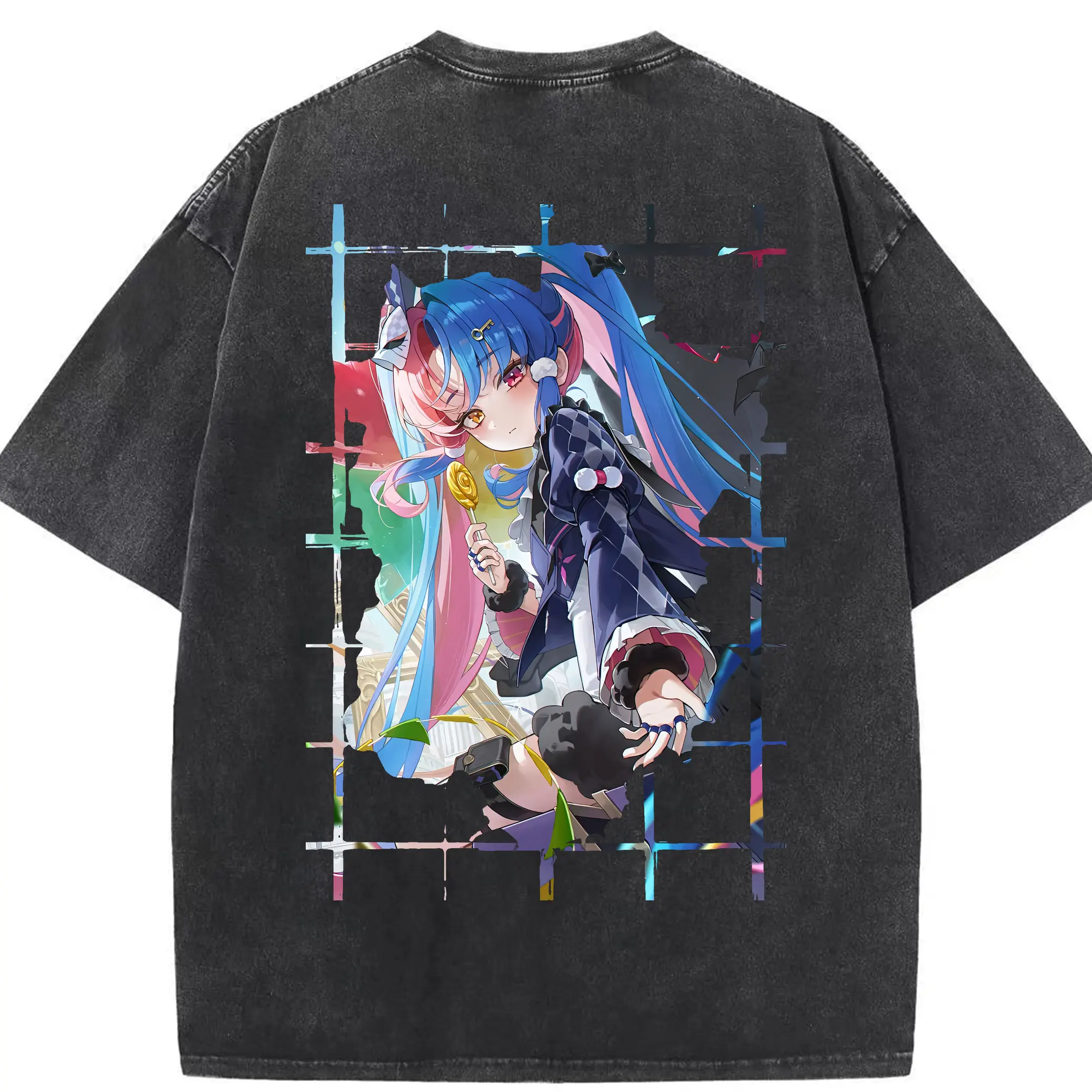 鳴潮 グッズ ロココ - 綿100％ ヴィンテージ風 半袖Tシャツ ・ 背面プリント ・ 柔らか肌触り ・ 通気性 快適 ・ スポーツ カジュアル 外出用