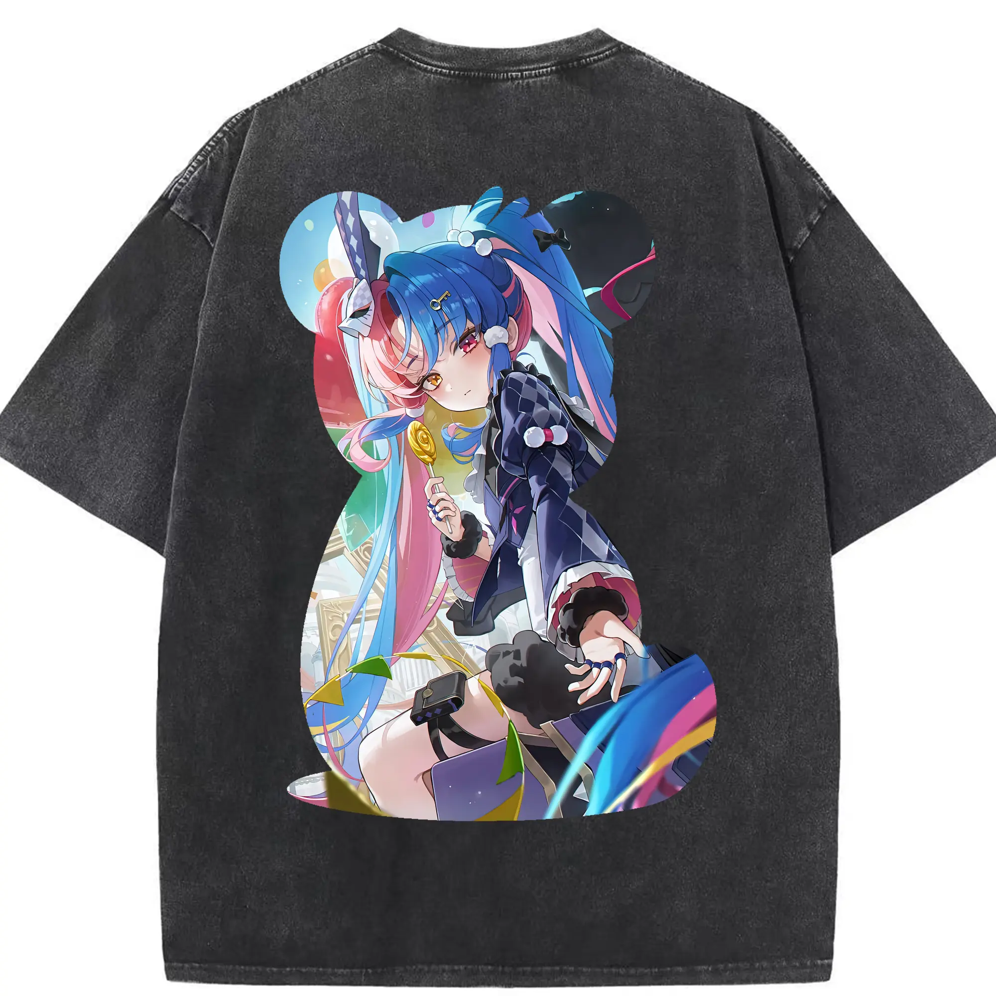 鳴潮 グッズ ロココ - 綿100％ ヴィンテージ風 半袖Tシャツ ・ 背面プリント ・ 柔らか肌触り ・ 通気性 快適 ・ スポーツ カジュアル 外出用