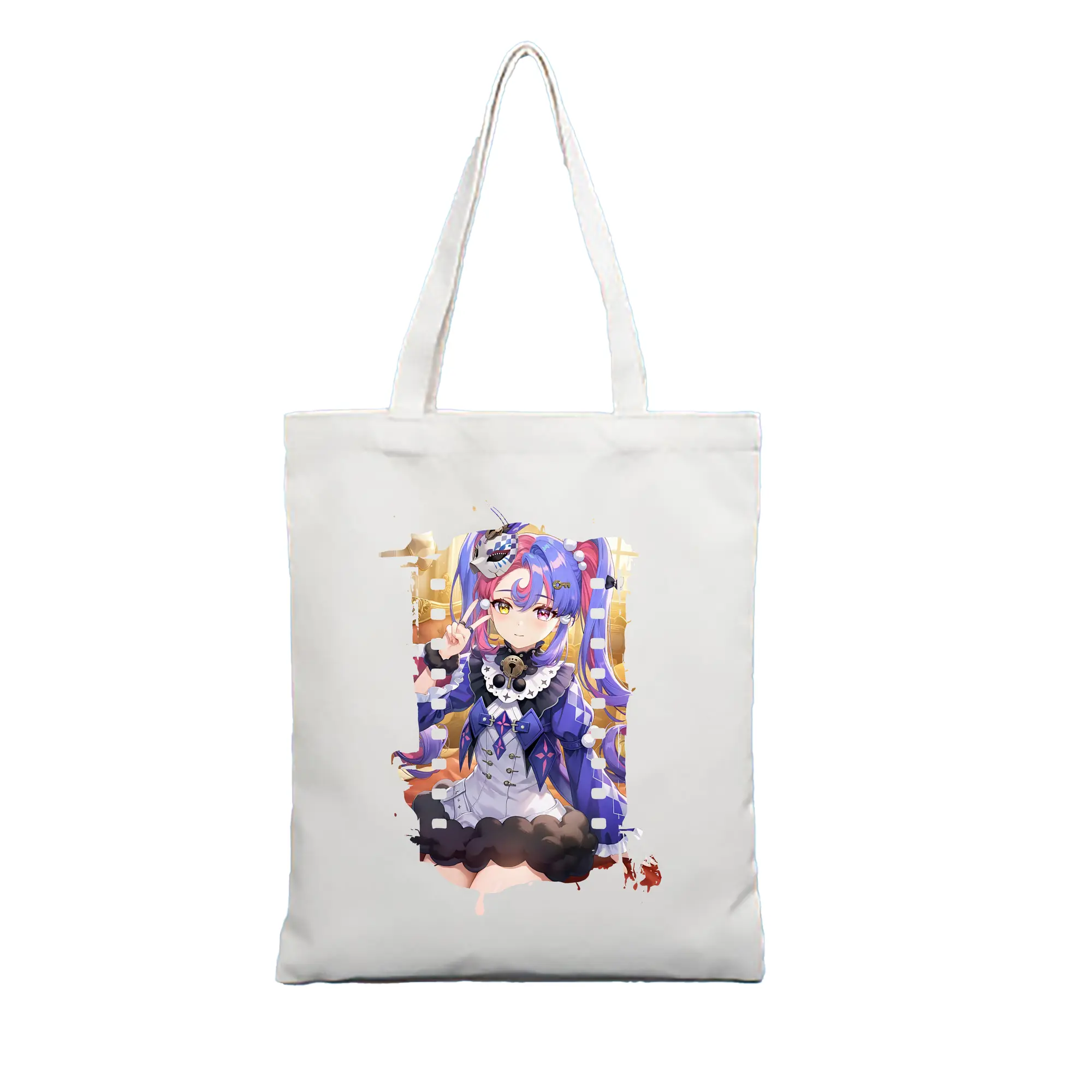 鳴潮 グッズ ロココ - 縦型キャンバス手提げバッグ（トートバッグ） ・ キャンバス素材 ・ ショッピング用 ・ 軽量 丈夫 お手入れ簡単