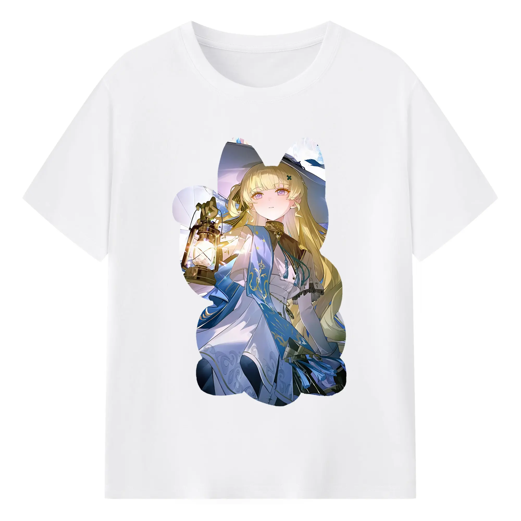 鳴潮 グッズ フィービー - 綿100％ 半袖Tシャツ ・ フロントプリント ・ 快適 通気性 ・ 日常使い 散歩 スポーツ用