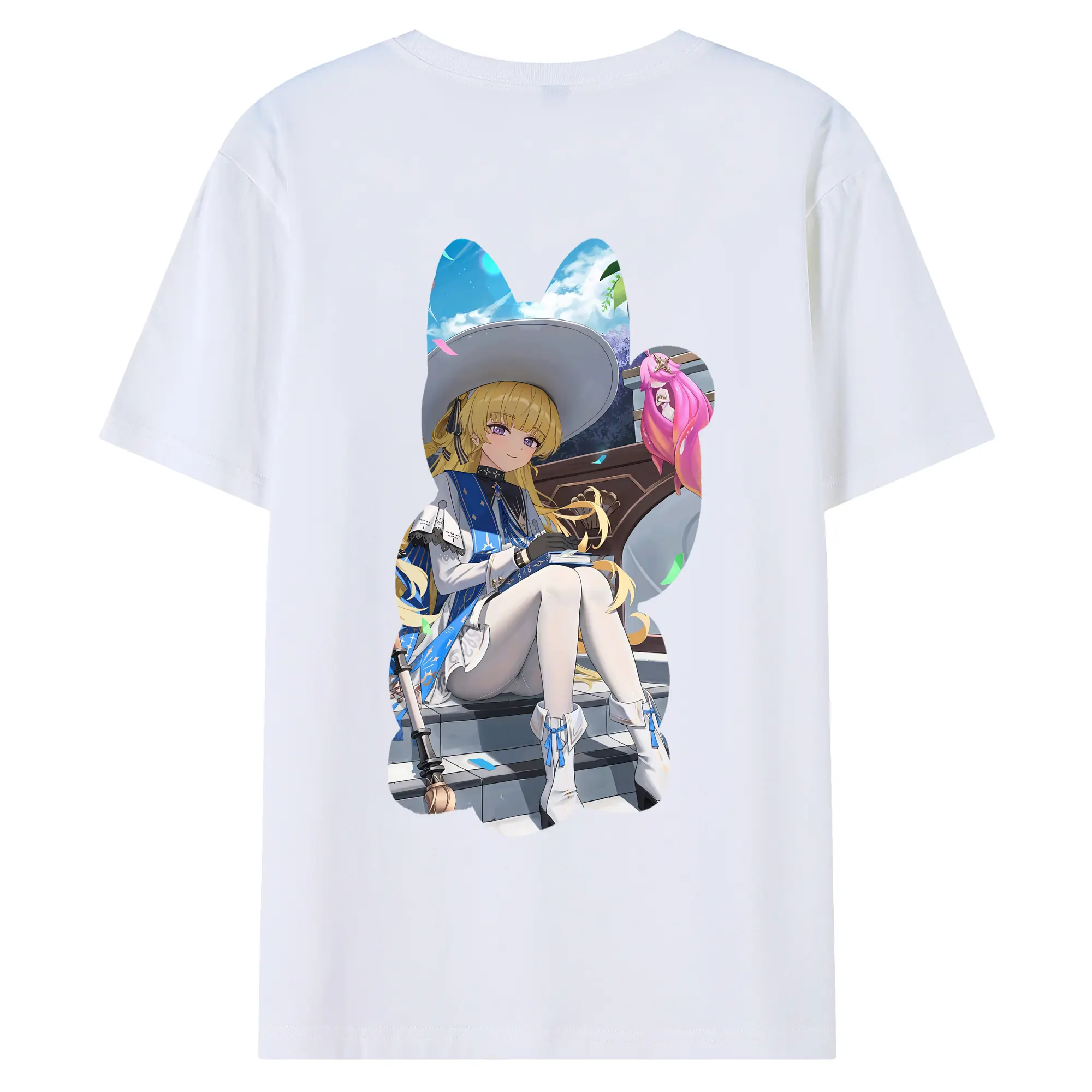 鳴潮 グッズ フィービー - 綿100％ 半袖Tシャツ ・ バックプリント ・ 快適 通気性 ・ 日常使い 散歩 スポーツ用