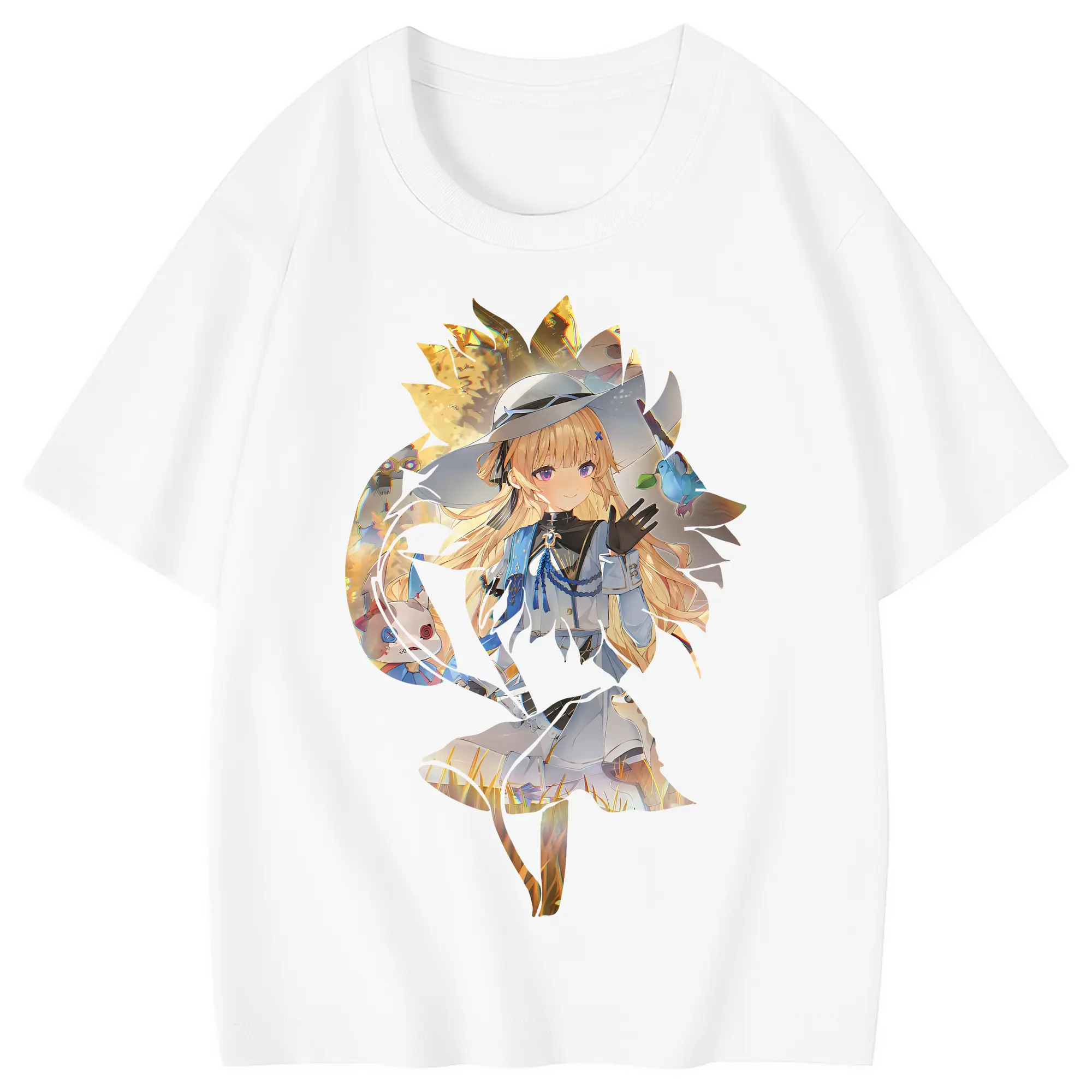 鳴潮 グッズ フィービー - 綿100％ キッズTシャツ ・ フロントプリント ・ 快適 通気性 ・ スポーツ カジュアル 散歩用