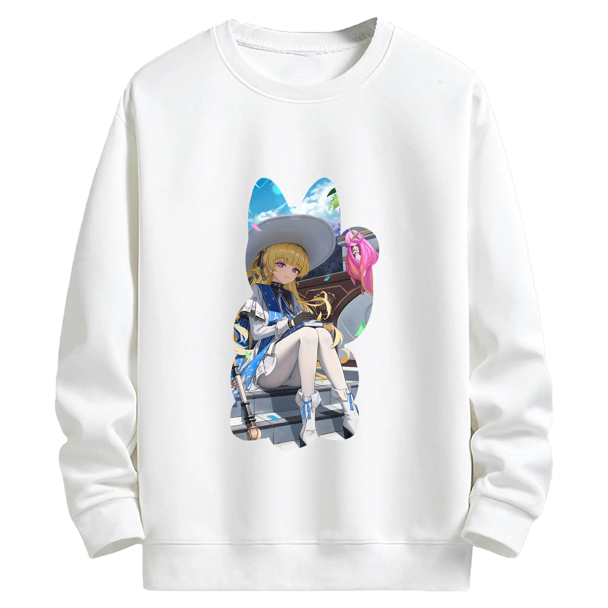 鳴潮 グッズ フィービー - キッズ クルーネックスウェットシャツ ・ フロントプリント ・ 綿80％ ポリエステル20％ ・ 快適 通学 スポーツ 日常使い お散歩用