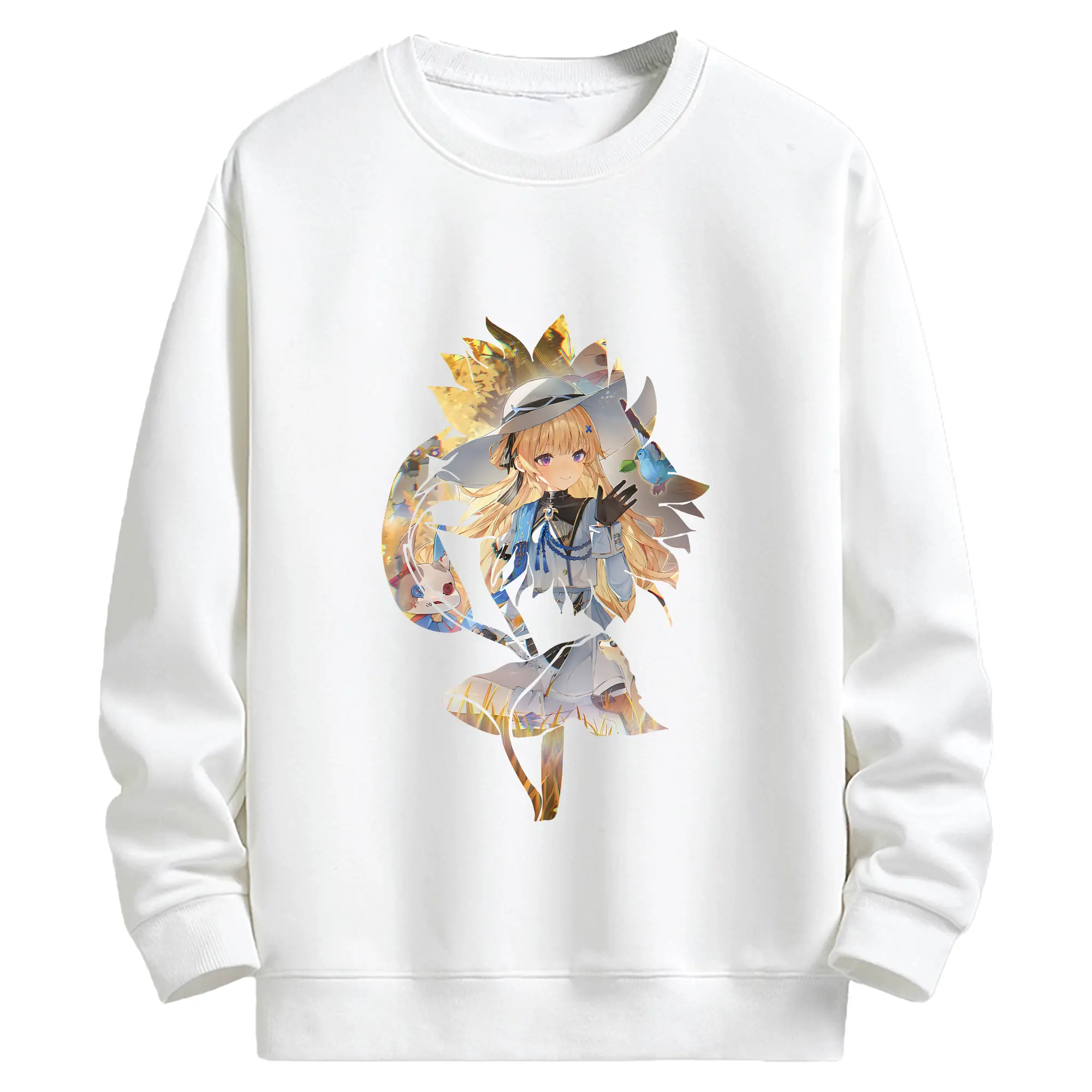 鳴潮 グッズ フィービー - キッズ クルーネックスウェットシャツ ・ フロントプリント ・ 綿80％ ポリエステル20％ ・ 快適 通学 スポーツ 日常使い お散歩用