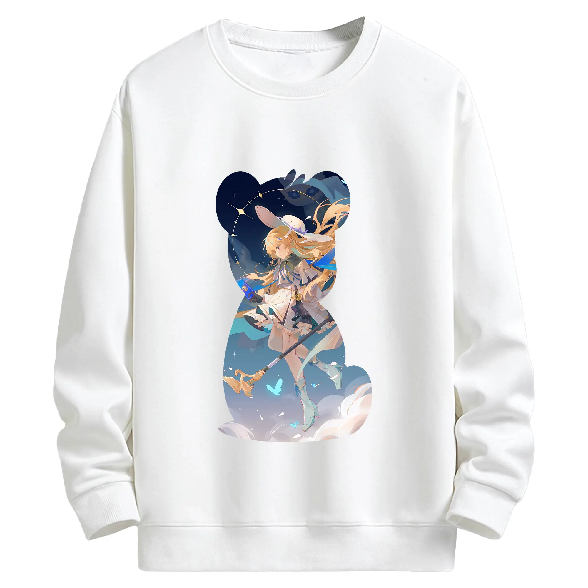 鳴潮 グッズ フィービー - キッズ クルーネックスウェットシャツ ・ フロントプリント ・ 綿80％ ポリエステル20％ ・ 快適 通学 スポーツ 日常使い お散歩用