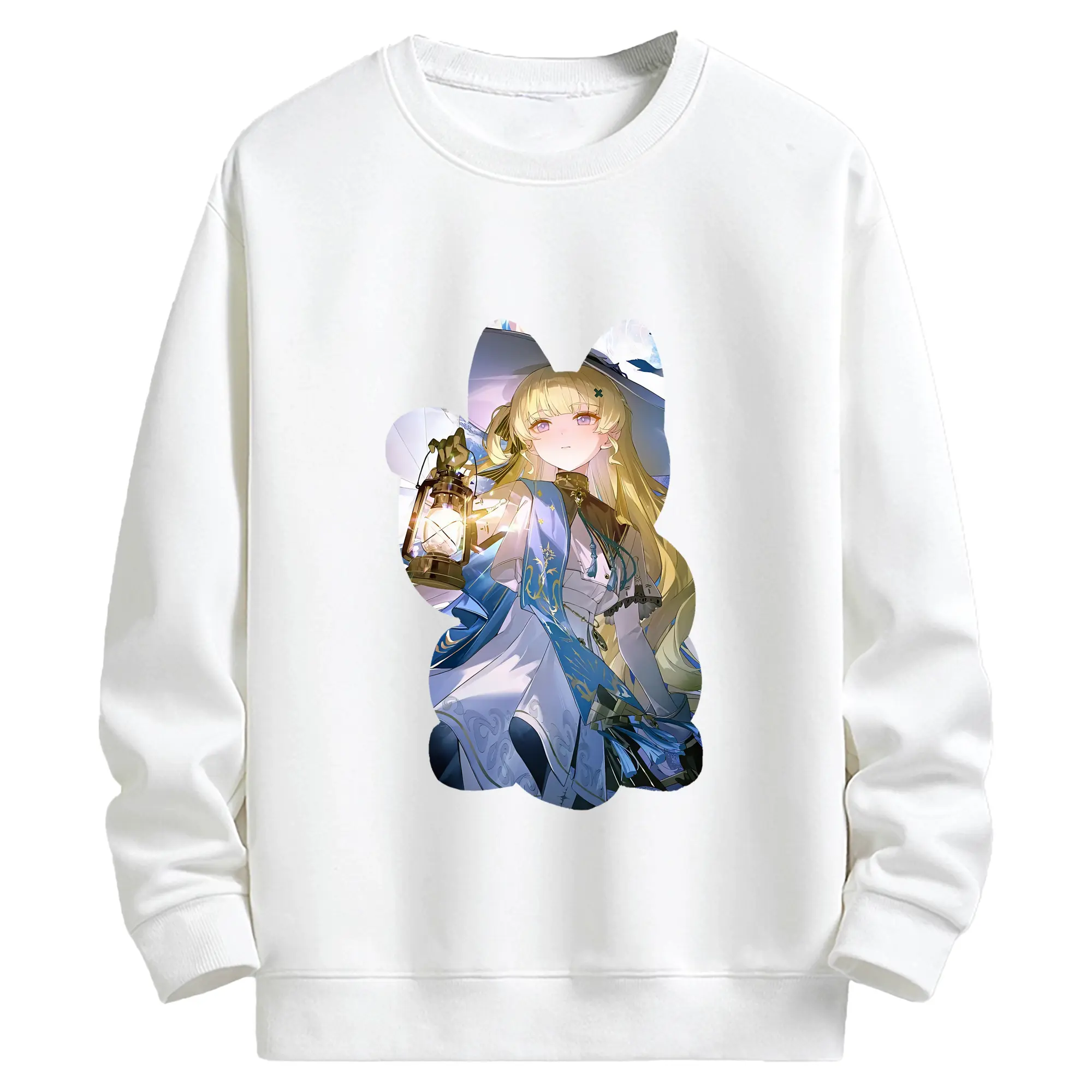 鳴潮 グッズ フィービー - キッズ クルーネックスウェットシャツ ・ フロントプリント ・ 綿80％ ポリエステル20％ ・ 快適 通学 スポーツ 日常使い お散歩用