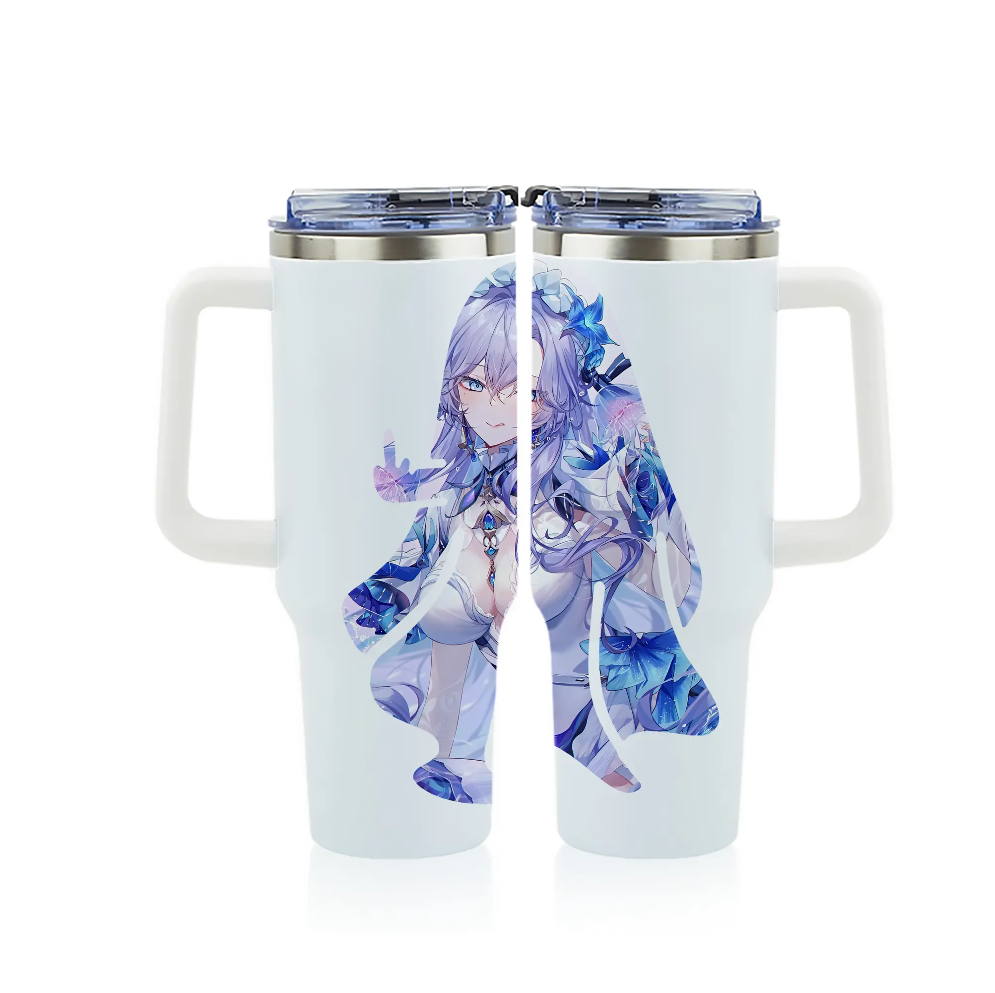 鳴潮 グッズ カンタレラ - 1200mL フルプリント車用タンブラー ・ 304ステンレス 内側 ・ 201ステンレス 外側 ・ 保温 保冷 ・ 通勤 ドライブ アウトドア用