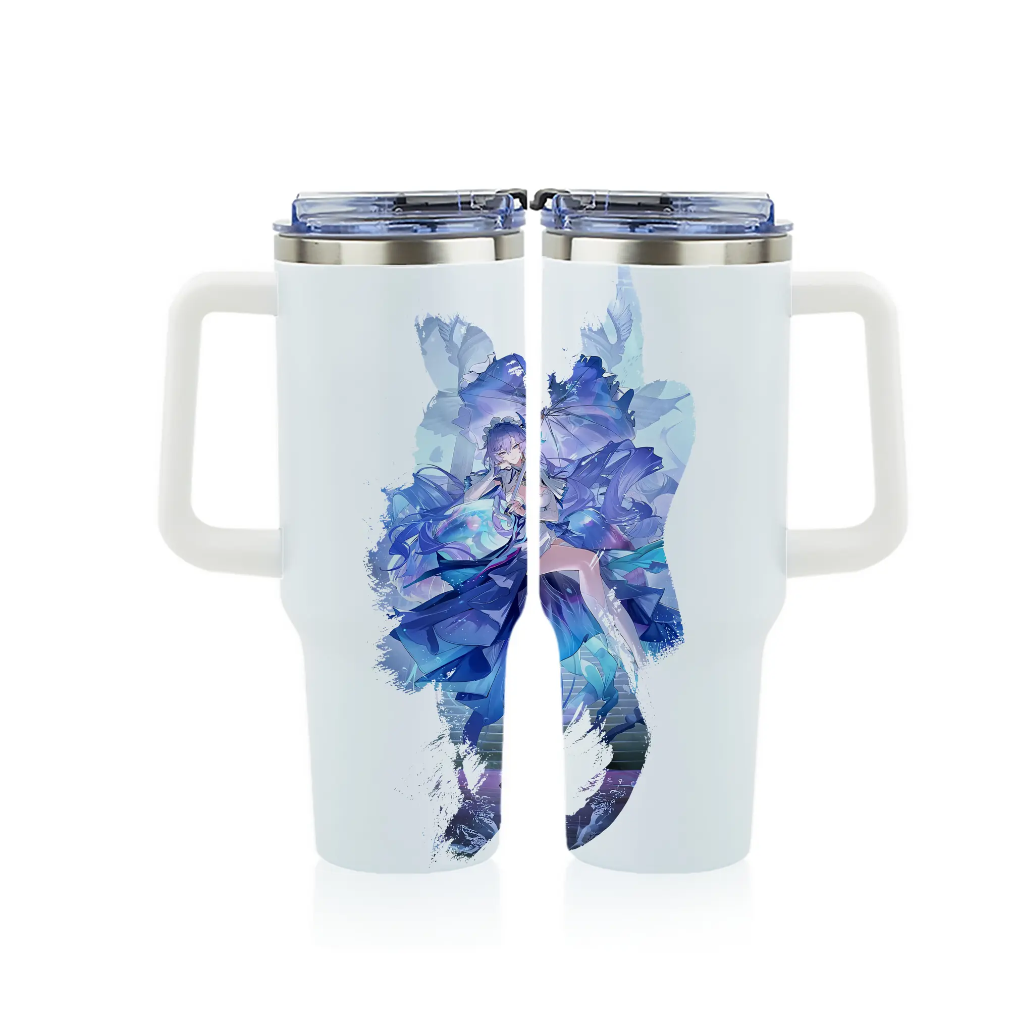 鳴潮 グッズ カンタレラ - 1200mL フルプリント車用タンブラー ・ 304ステンレス 内側 ・ 201ステンレス 外側 ・ 保温 保冷 ・ 通勤 ドライブ アウトドア用