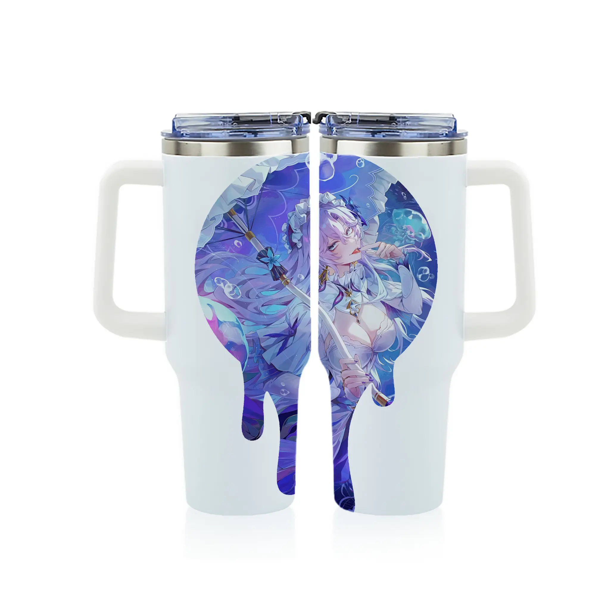 鳴潮 グッズ カンタレラ - 1200mL フルプリント車用タンブラー ・ 304ステンレス 内側 ・ 201ステンレス 外側 ・ 保温 保冷 ・ 通勤 ドライブ アウトドア用