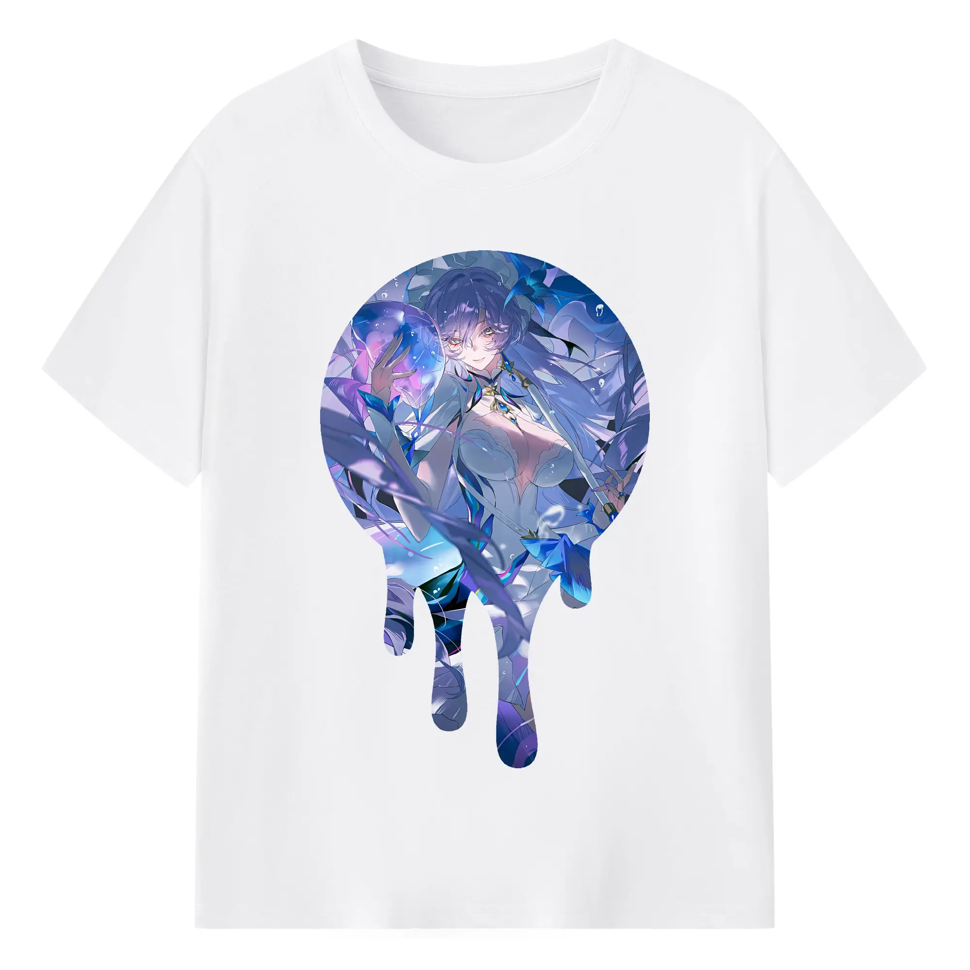 鳴潮 グッズ カンタレラ - 綿100％ 半袖Tシャツ ・ フロントプリント ・ 快適 通気性 ・ 日常使い 散歩 スポーツ用