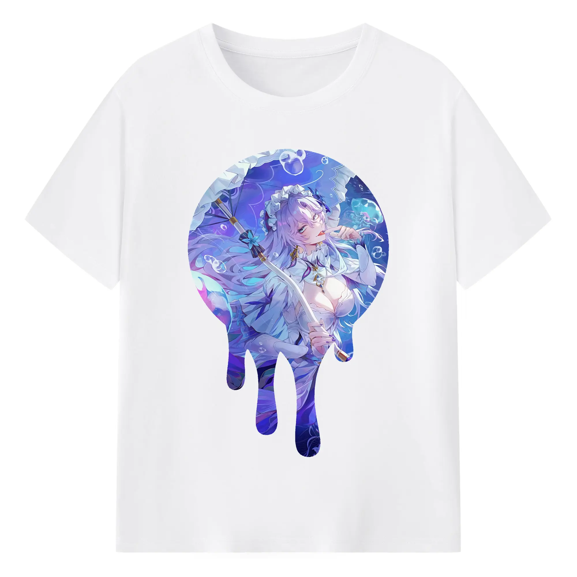 鳴潮 グッズ カンタレラ - 綿100％ 半袖Tシャツ ・ フロントプリント ・ 快適 通気性 ・ 日常使い 散歩 スポーツ用