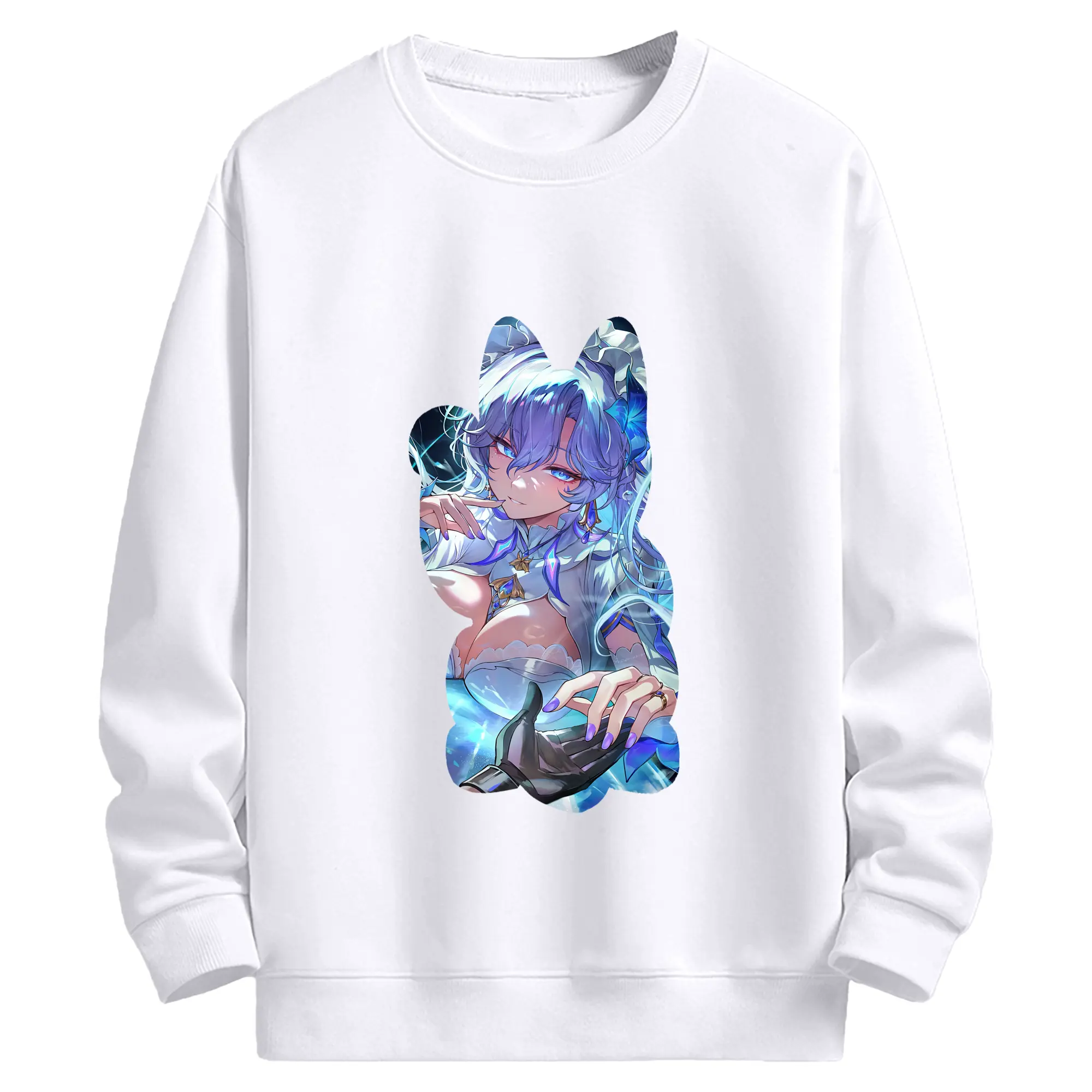 鳴潮 グッズ カンタレラ - 高品質 クルーネック スウェット ・ コットン59％ ポリエステル41％ ・ ユニセックス 長袖 トレーナー ・ カジュアル デイリー スポーツ 散歩用