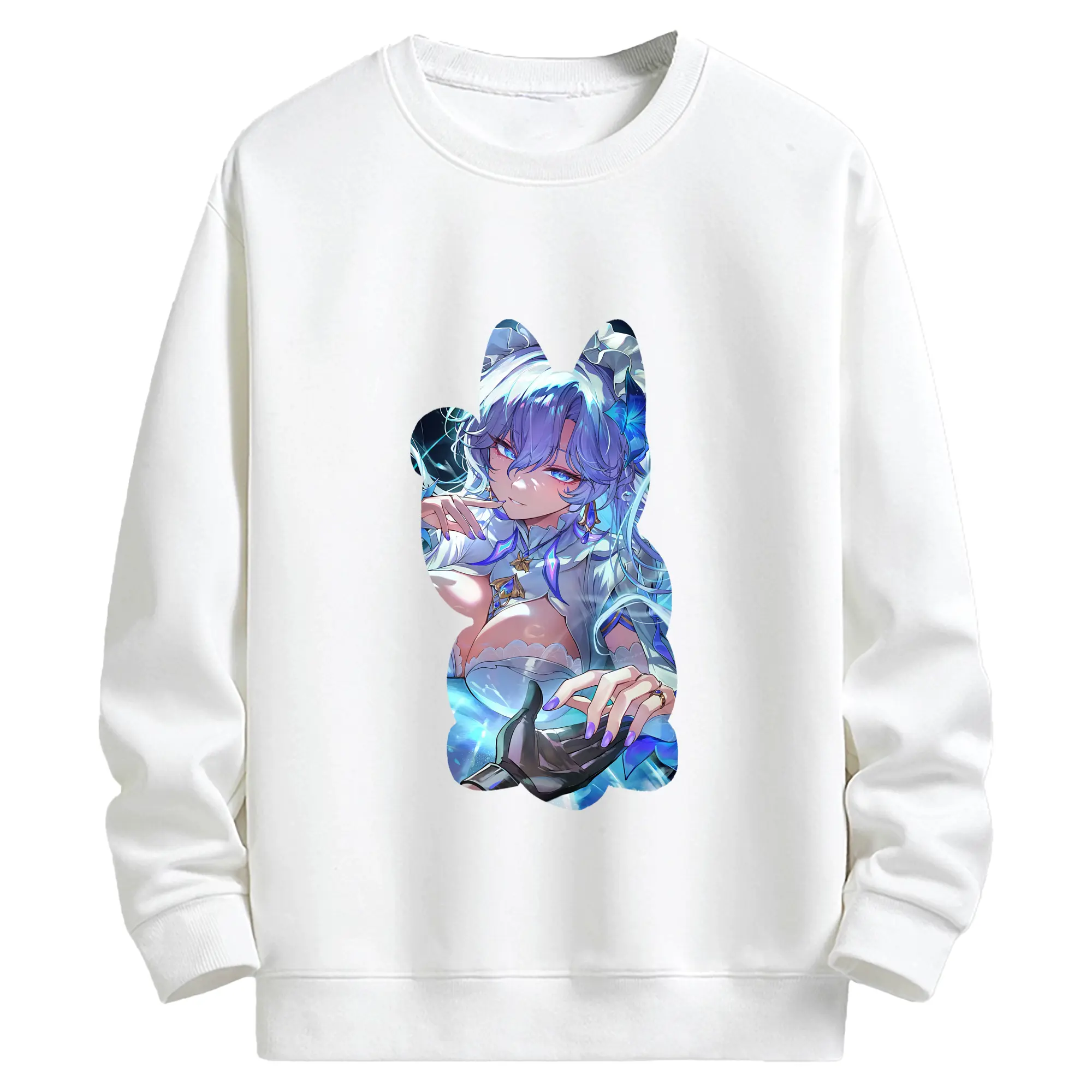 鳴潮 グッズ カンタレラ - キッズ クルーネックスウェットシャツ ・ フロントプリント ・ 綿80％ ポリエステル20％ ・ 快適 通学 スポーツ 日常使い お散歩用