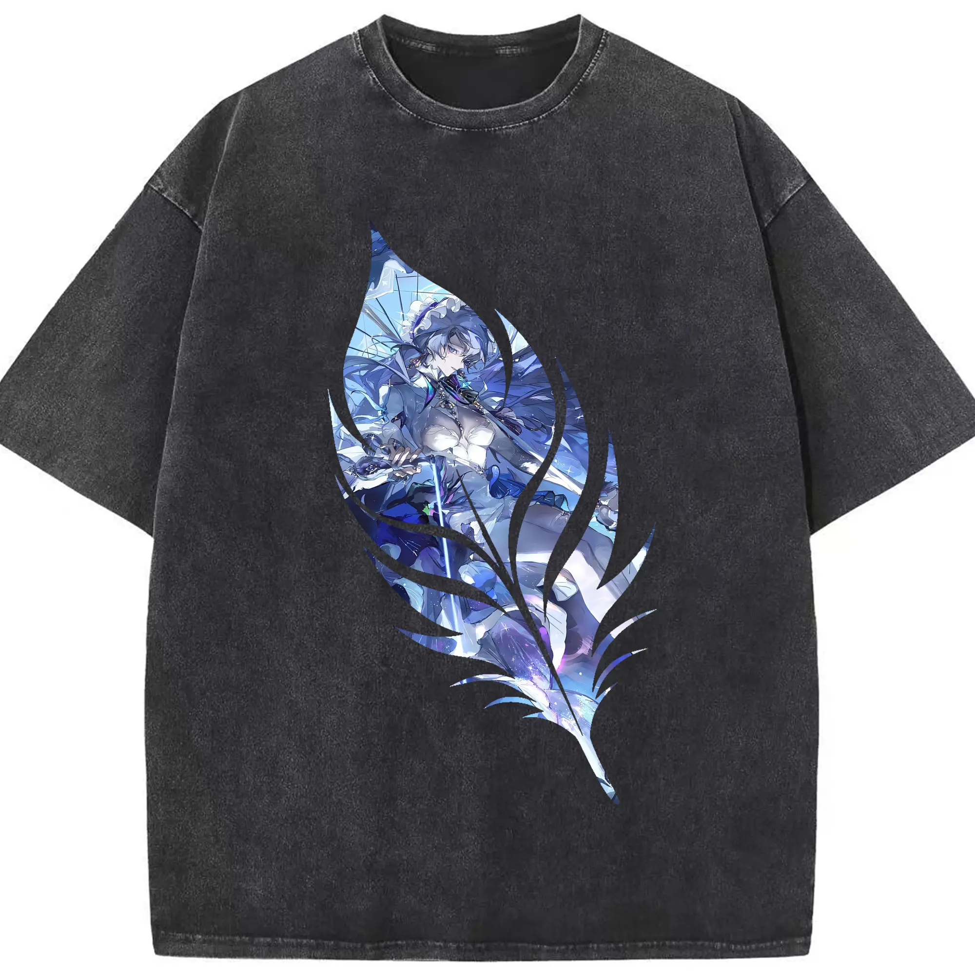 鳴潮 グッズ カンタレラ - 綿100％ ヴィンテージ風 半袖Tシャツ ・ フロントプリント ・ 柔らか肌触り ・ 通気性 快適 ・ スポーツ カジュアル 外出用