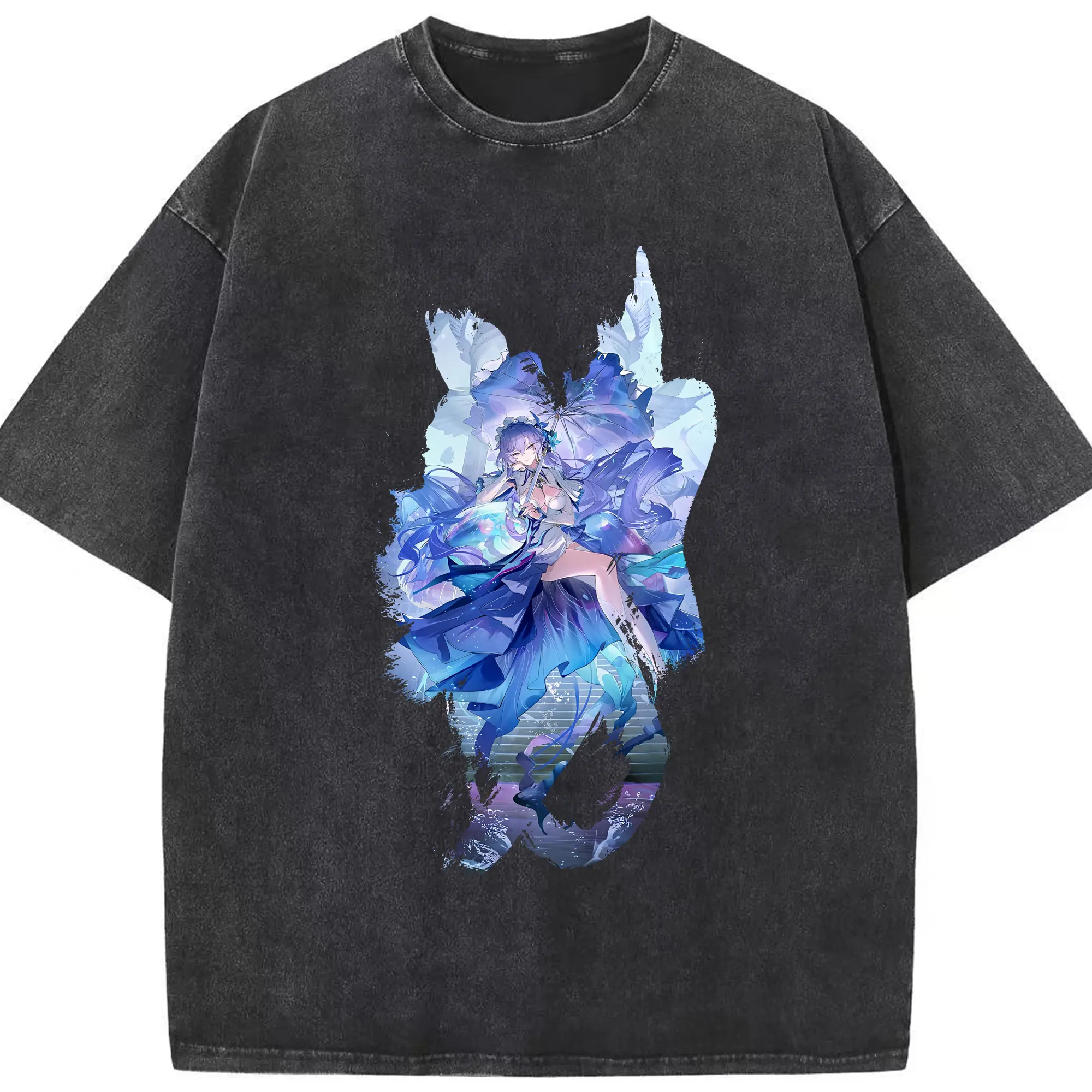 鳴潮 グッズ カンタレラ - 綿100％ ヴィンテージ風 半袖Tシャツ ・ フロントプリント ・ 柔らか肌触り ・ 通気性 快適 ・ スポーツ カジュアル 外出用