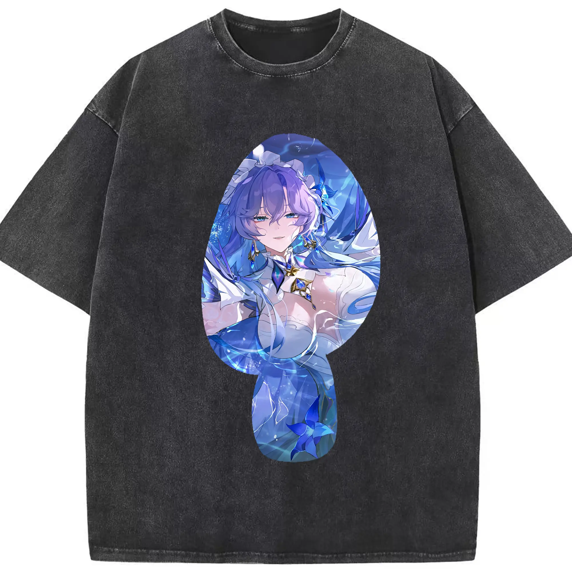 鳴潮 グッズ カンタレラ - 綿100％ ヴィンテージ風 半袖Tシャツ ・ フロントプリント ・ 柔らか肌触り ・ 通気性 快適 ・ スポーツ カジュアル 外出用