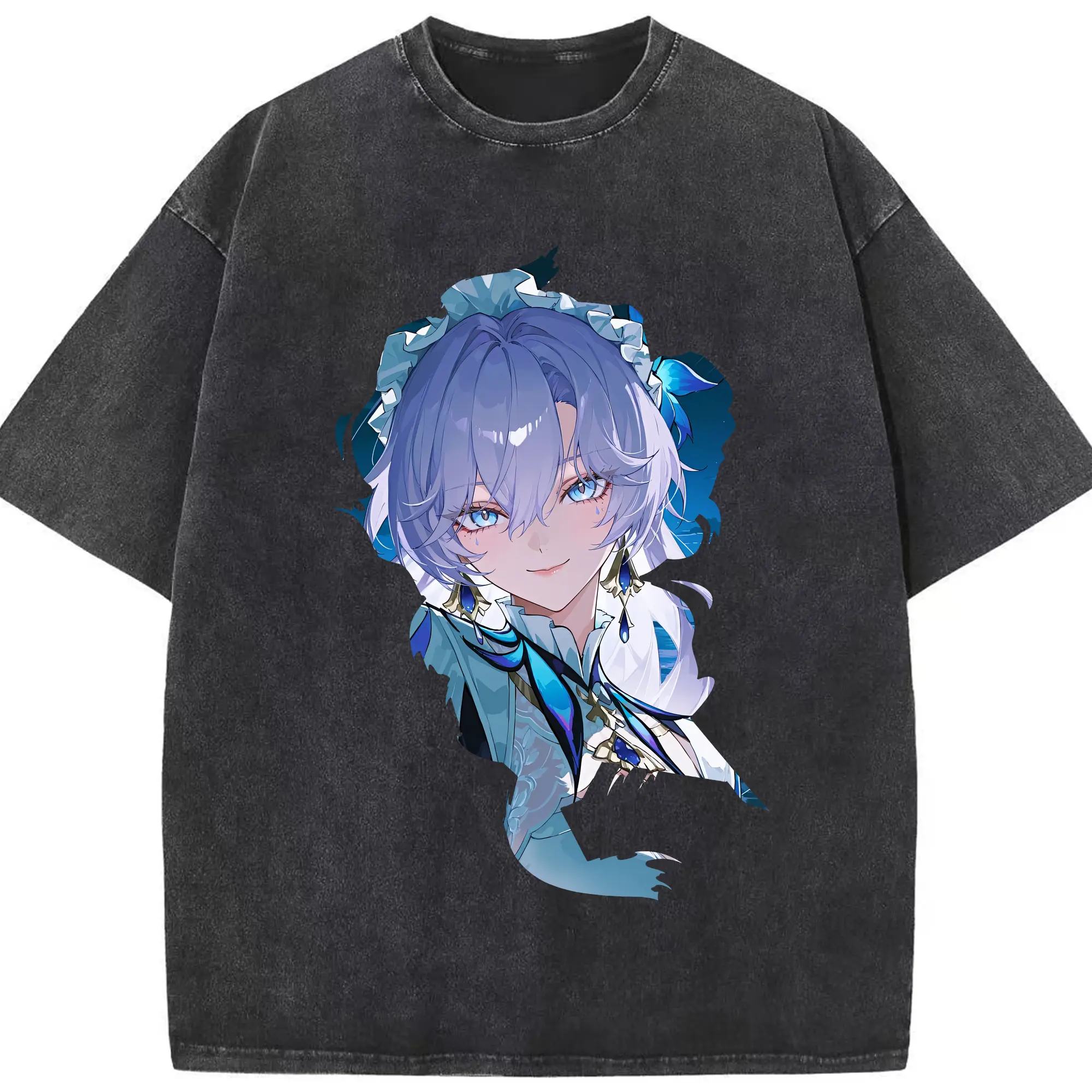 鳴潮 グッズ カンタレラ - 綿100％ ヴィンテージ風 半袖Tシャツ ・ フロントプリント ・ 柔らか肌触り ・ 通気性 快適 ・ スポーツ カジュアル 外出用