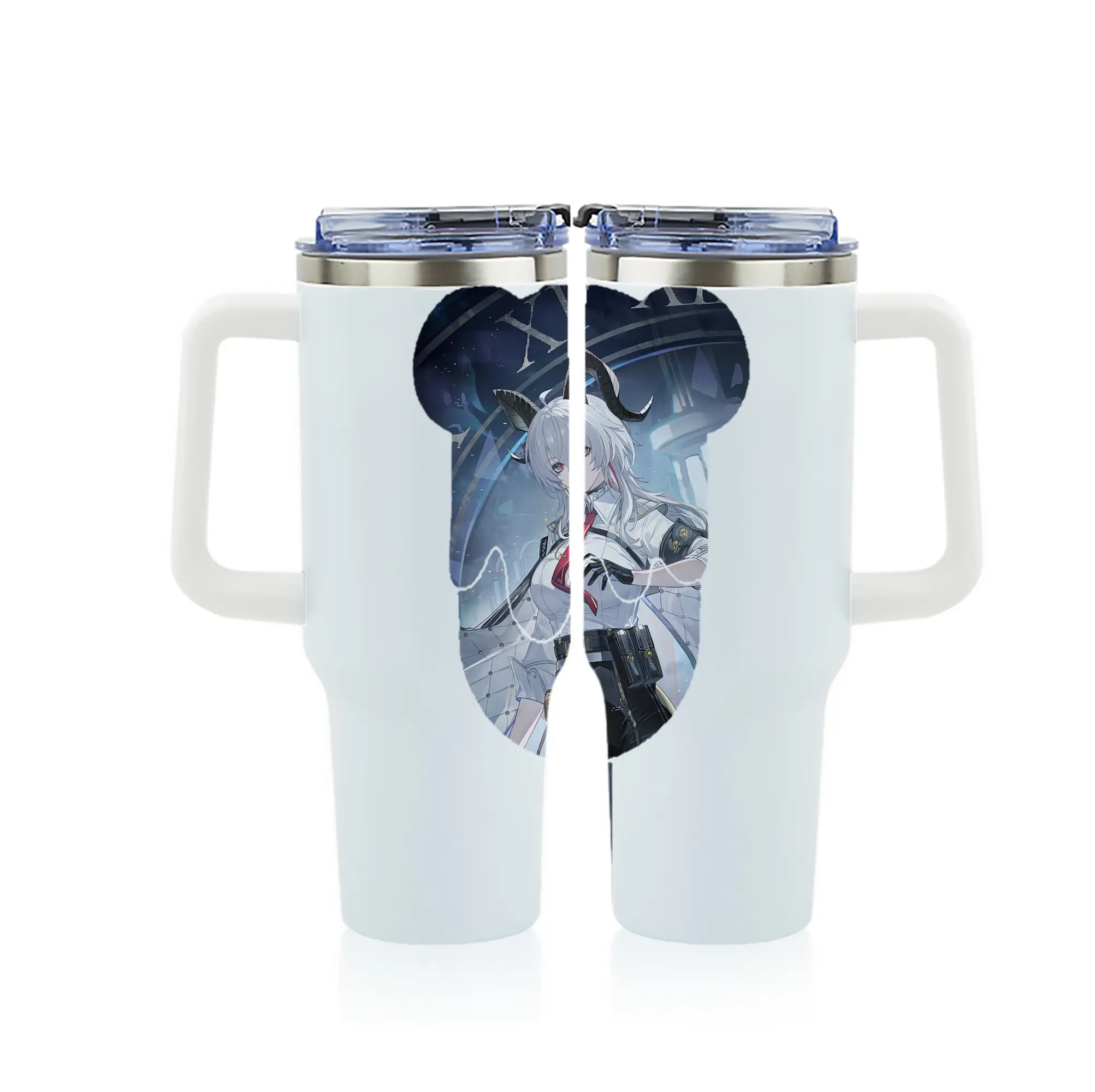 鳴潮 グッズ ザンニー - 1200mL フルプリント車用タンブラー ・ 304ステンレス 内側 ・ 201ステンレス 外側 ・ 保温 保冷 ・ 通勤 ドライブ アウトドア用