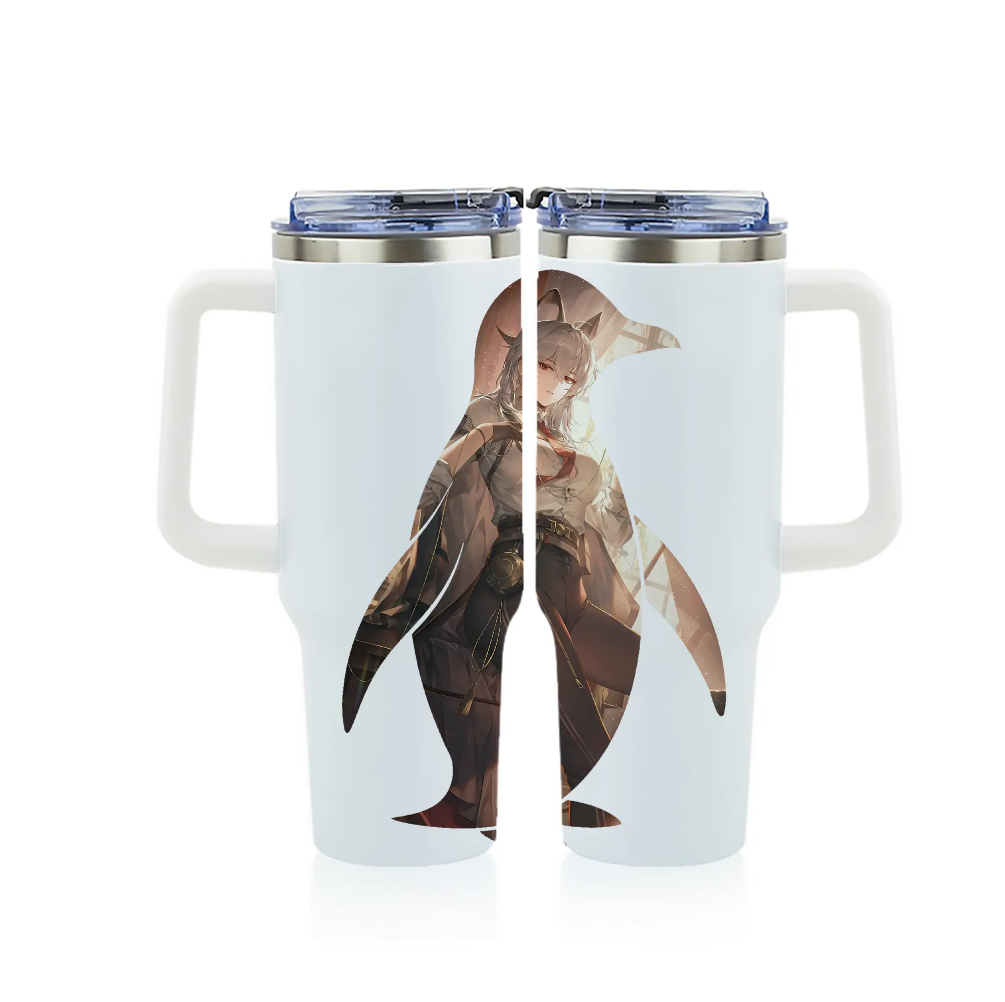 鳴潮 グッズ ザンニー - 1200mL フルプリント車用タンブラー ・ 304ステンレス 内側 ・ 201ステンレス 外側 ・ 保温 保冷 ・ 通勤 ドライブ アウトドア用