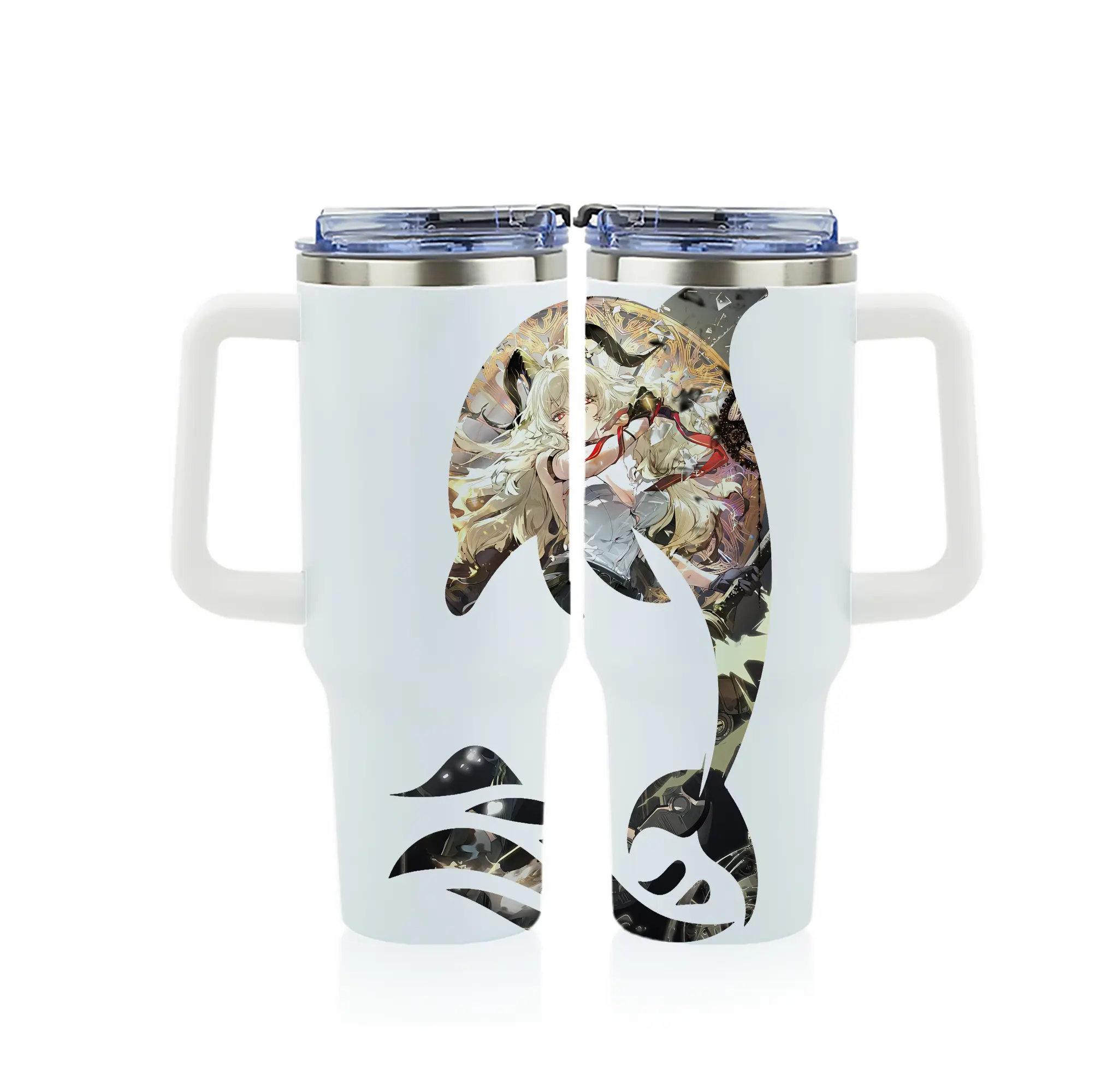 鳴潮 グッズ ザンニー - 1200mL フルプリント車用タンブラー ・ 304ステンレス 内側 ・ 201ステンレス 外側 ・ 保温 保冷 ・ 通勤 ドライブ アウトドア用