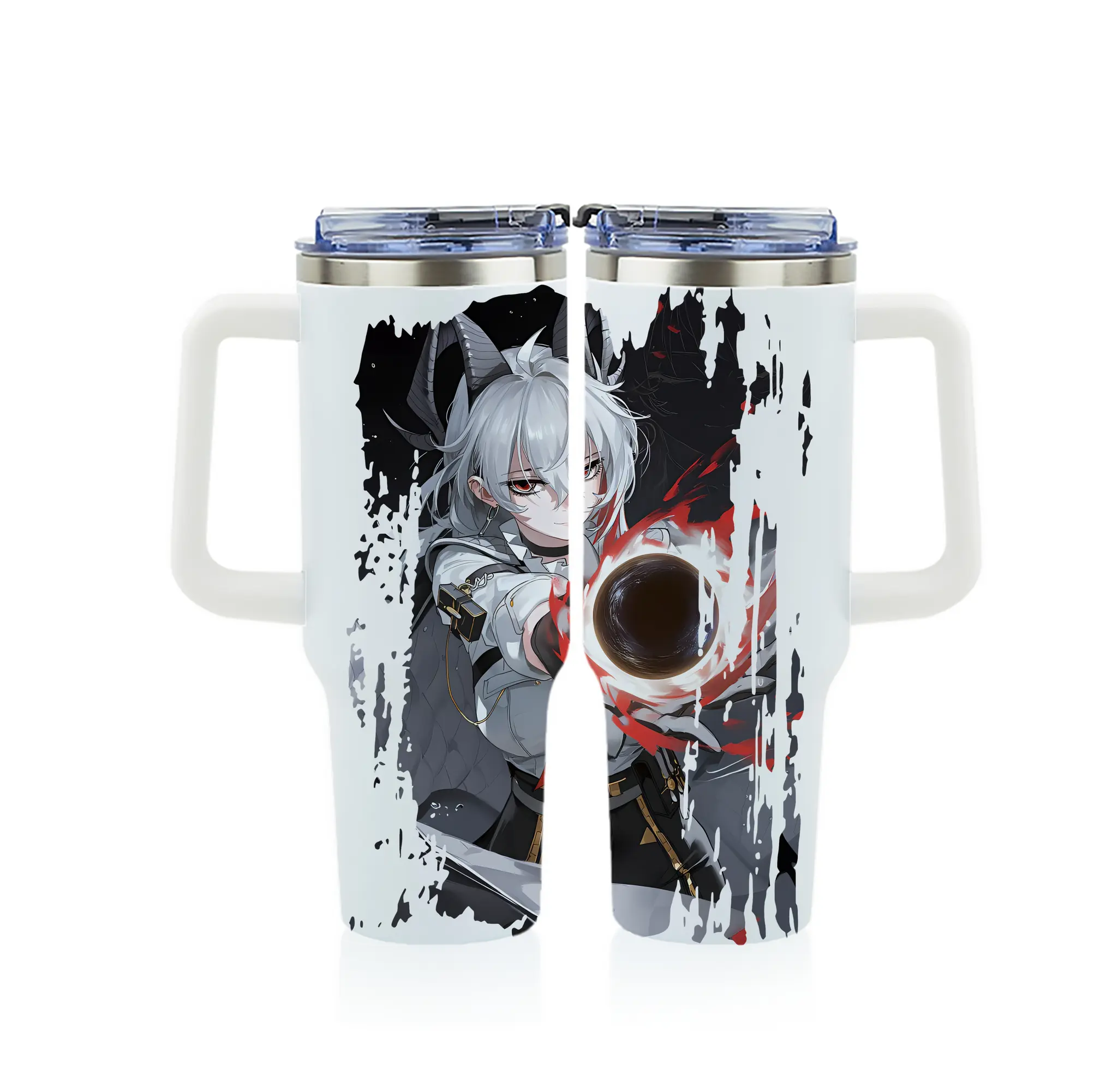 鳴潮 グッズ ザンニー - 1200mL フルプリント車用タンブラー ・ 304ステンレス 内側 ・ 201ステンレス 外側 ・ 保温 保冷 ・ 通勤 ドライブ アウトドア用