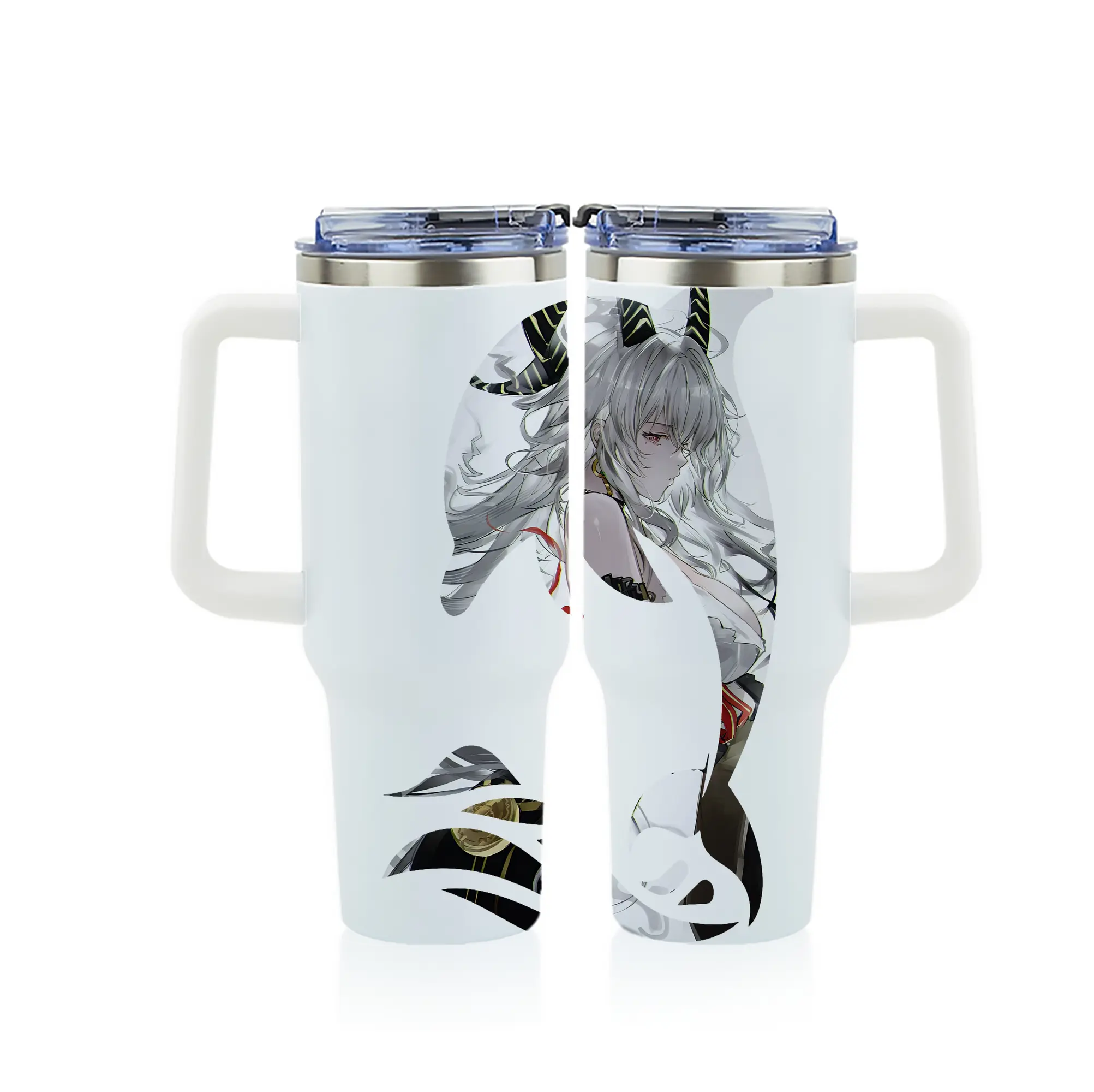 鳴潮 グッズ ザンニー - 1200mL フルプリント車用タンブラー ・ 304ステンレス 内側 ・ 201ステンレス 外側 ・ 保温 保冷 ・ 通勤 ドライブ アウトドア用