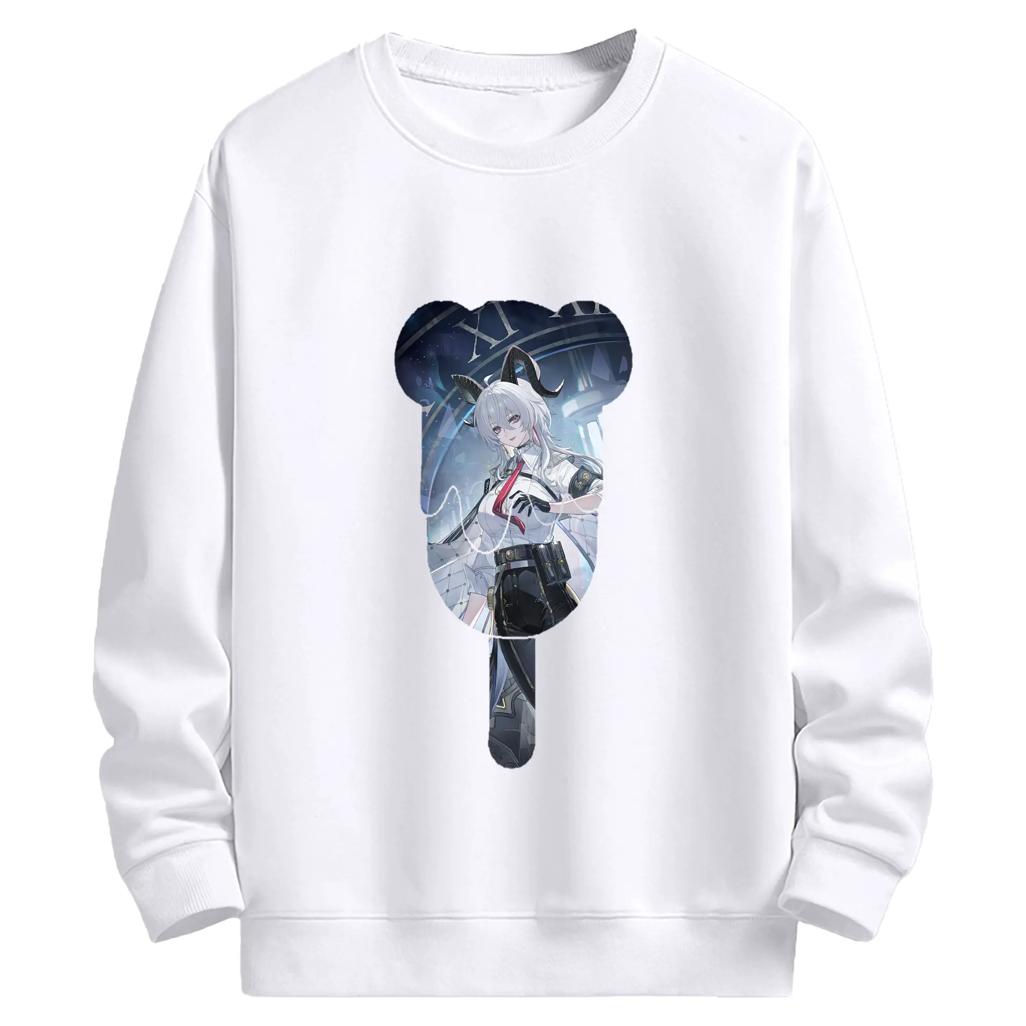 鳴潮 グッズ ザンニー - 高品質 クルーネック スウェット ・ コットン59％ ポリエステル41％ ・ ユニセックス 長袖 トレーナー ・ カジュアル デイリー スポーツ 散歩用