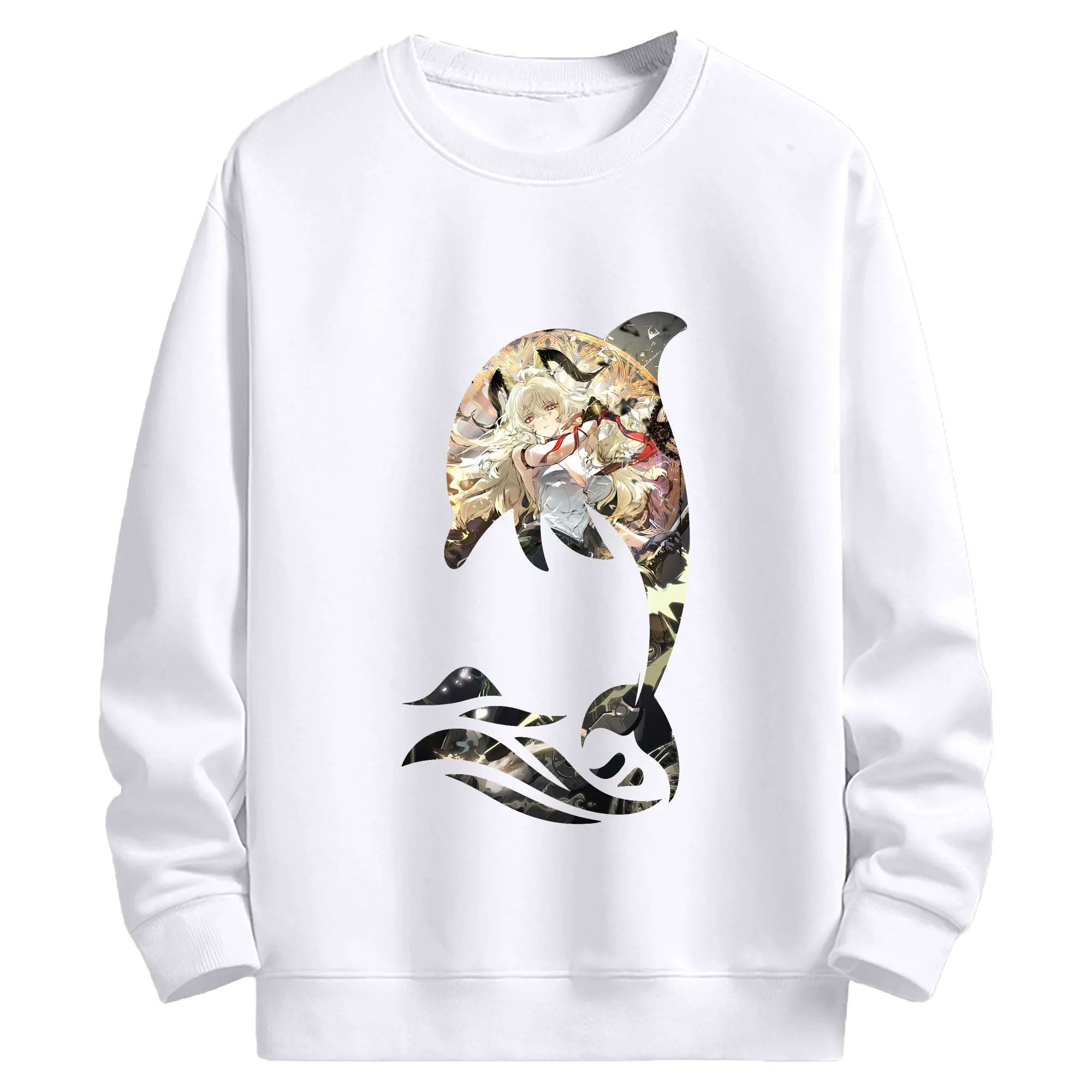 鳴潮 グッズ ザンニー - 高品質 クルーネック スウェット ・ コットン59％ ポリエステル41％ ・ ユニセックス 長袖 トレーナー ・ カジュアル デイリー スポーツ 散歩用