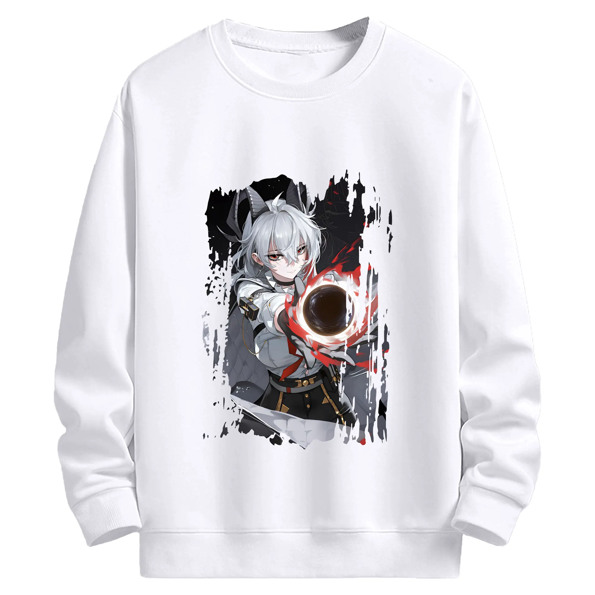 鳴潮 グッズ ザンニー - 高品質 クルーネック スウェット ・ コットン59％ ポリエステル41％ ・ ユニセックス 長袖 トレーナー ・ カジュアル デイリー スポーツ 散歩用