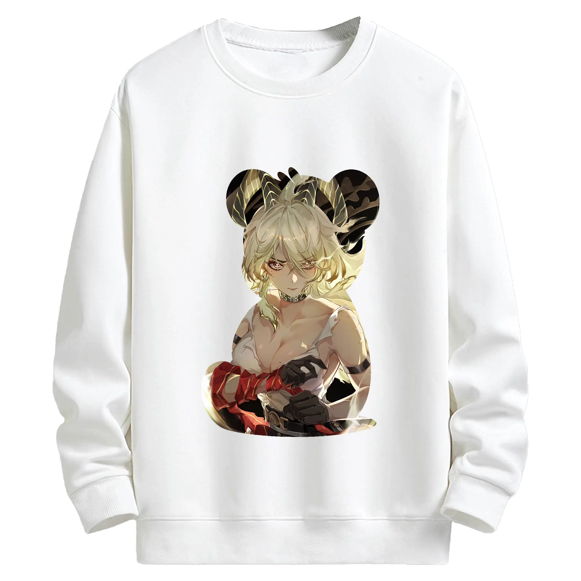 鳴潮 グッズ ザンニー - キッズ クルーネックスウェットシャツ ・ フロントプリント ・ 綿80％ ポリエステル20％ ・ 快適 通学 スポーツ 日常使い お散歩用