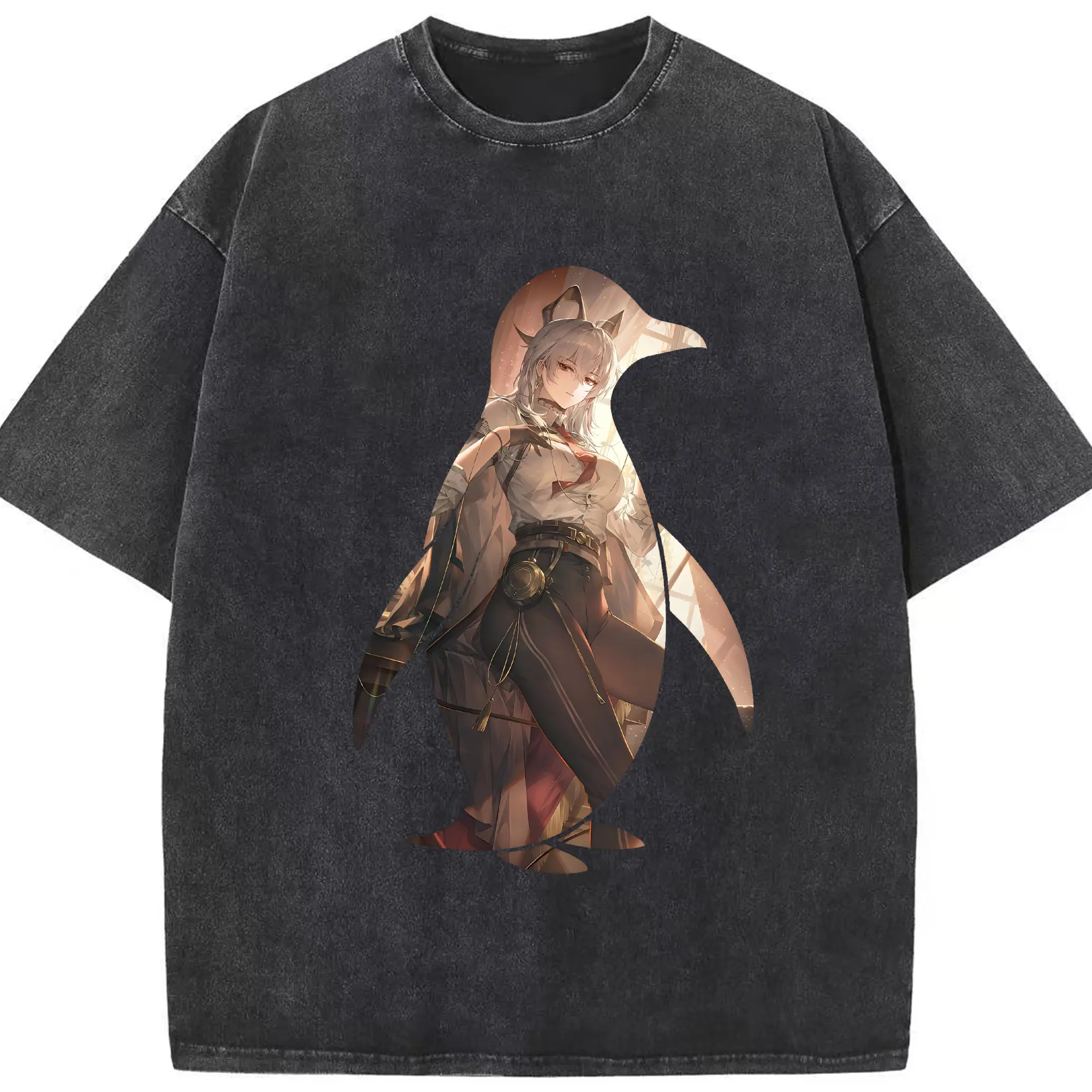 鳴潮 グッズ ザンニー - 綿100％ ヴィンテージ風 半袖Tシャツ ・ フロントプリント ・ 柔らか肌触り ・ 通気性 快適 ・ スポーツ カジュアル 外出用