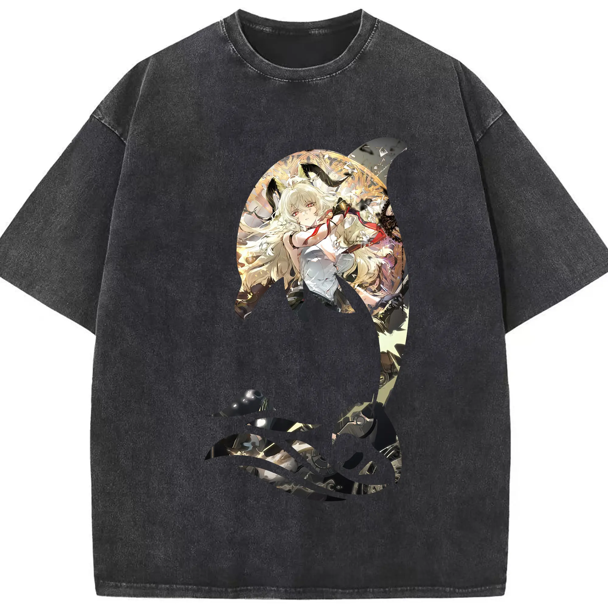 鳴潮 グッズ ザンニー - 綿100％ ヴィンテージ風 半袖Tシャツ ・ フロントプリント ・ 柔らか肌触り ・ 通気性 快適 ・ スポーツ カジュアル 外出用