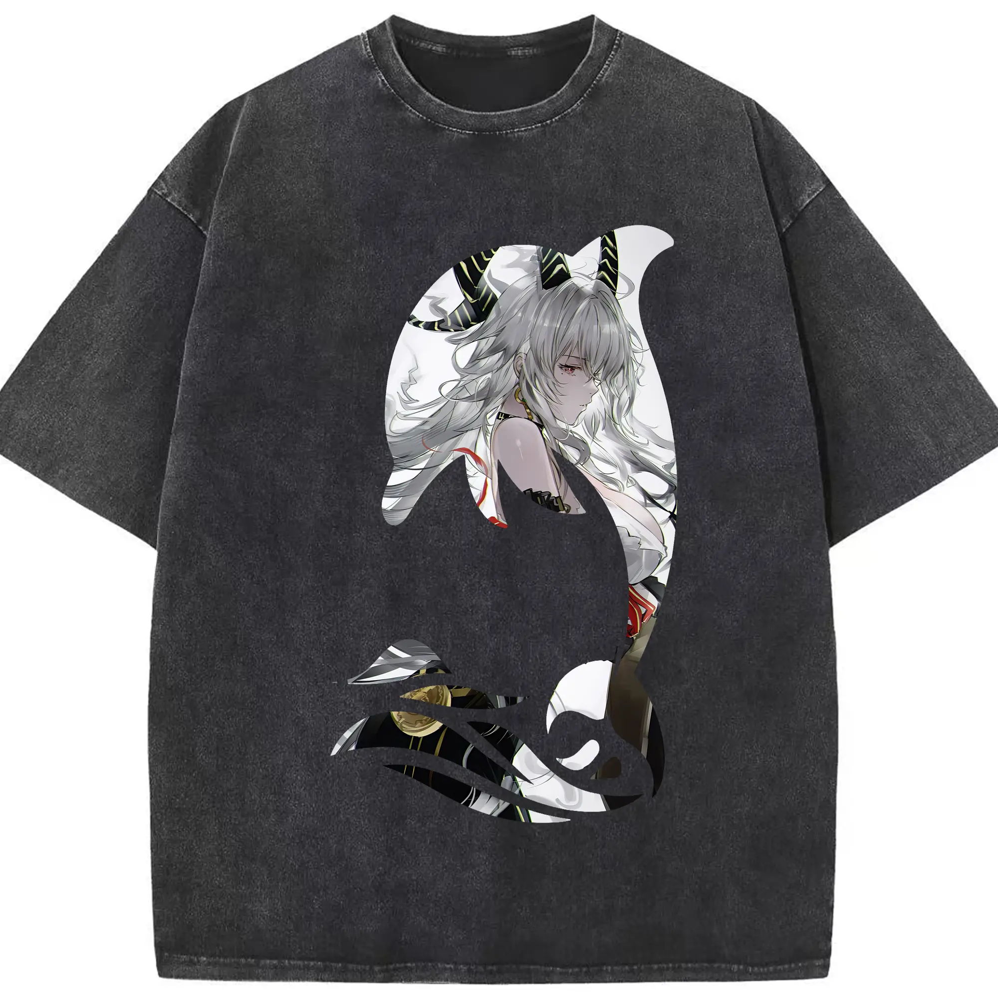 鳴潮 グッズ ザンニー - 綿100％ ヴィンテージ風 半袖Tシャツ ・ フロントプリント ・ 柔らか肌触り ・ 通気性 快適 ・ スポーツ カジュアル 外出用