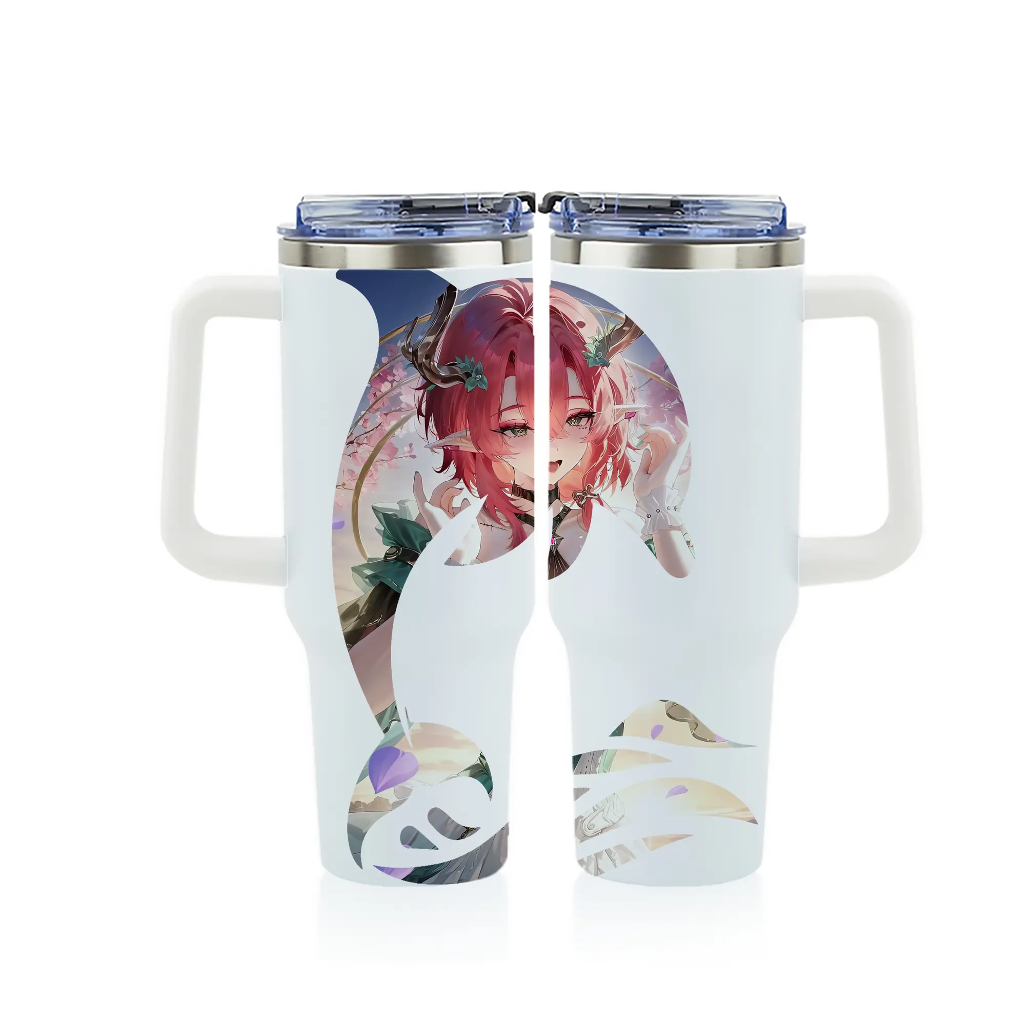 鳴潮 グッズ シャコンヌ - 1200mL フルプリント車用タンブラー ・ 304ステンレス 内側 ・ 201ステンレス 外側 ・ 保温 保冷 ・ 通勤 ドライブ アウトドア用