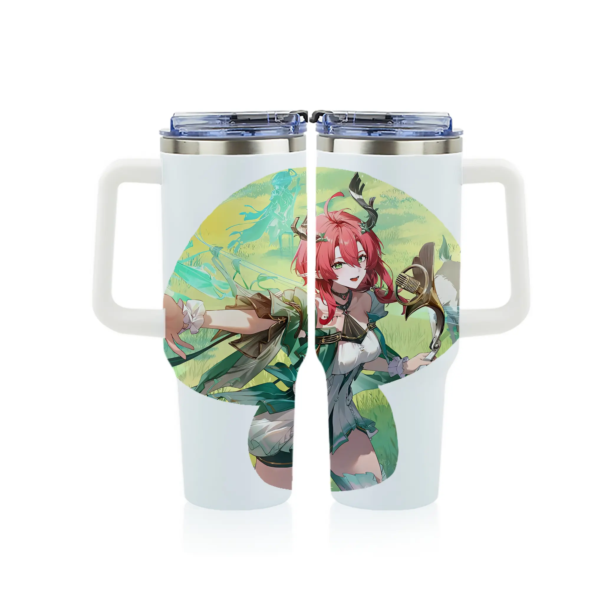 鳴潮 グッズ シャコンヌ - 1200mL フルプリント車用タンブラー ・ 304ステンレス 内側 ・ 201ステンレス 外側 ・ 保温 保冷 ・ 通勤 ドライブ アウトドア用