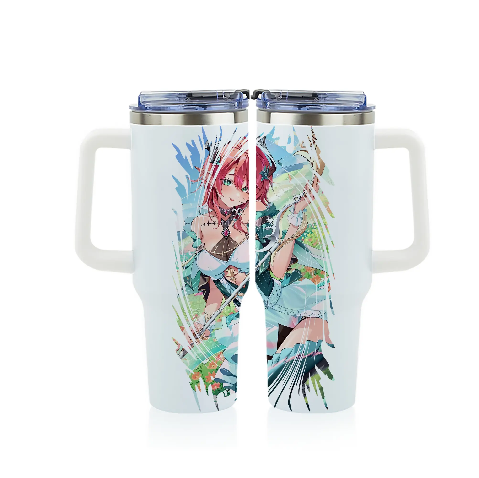 鳴潮 グッズ シャコンヌ - 1200mL フルプリント車用タンブラー ・ 304ステンレス 内側 ・ 201ステンレス 外側 ・ 保温 保冷 ・ 通勤 ドライブ アウトドア用