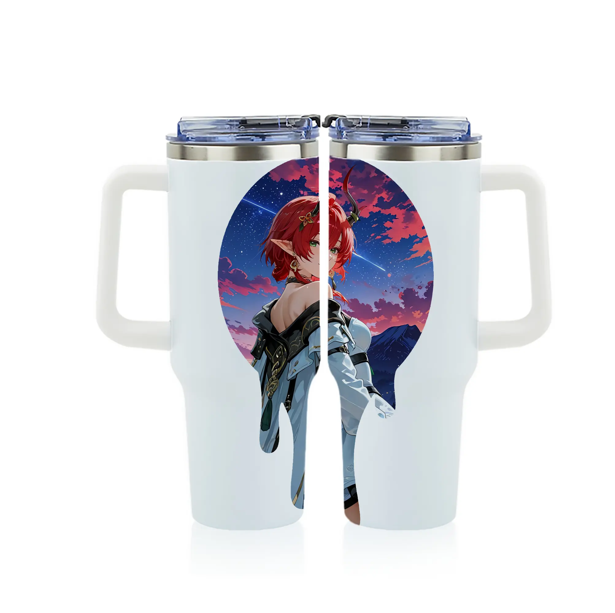 鳴潮 グッズ シャコンヌ - 1200mL フルプリント車用タンブラー ・ 304ステンレス 内側 ・ 201ステンレス 外側 ・ 保温 保冷 ・ 通勤 ドライブ アウトドア用